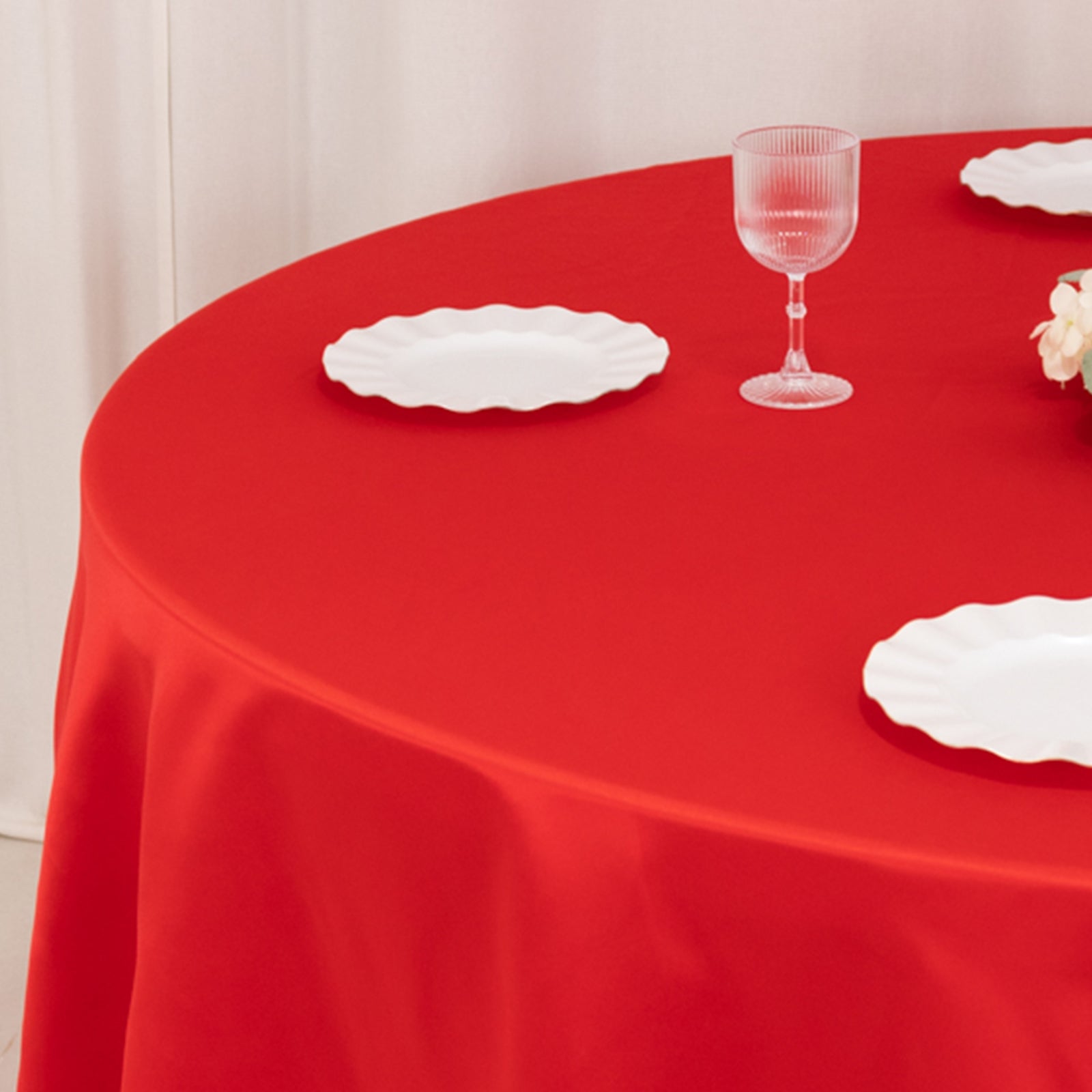 Lamour Satin 108" Round Tablecloth Red - Durable & Silk-Like Table Cover
