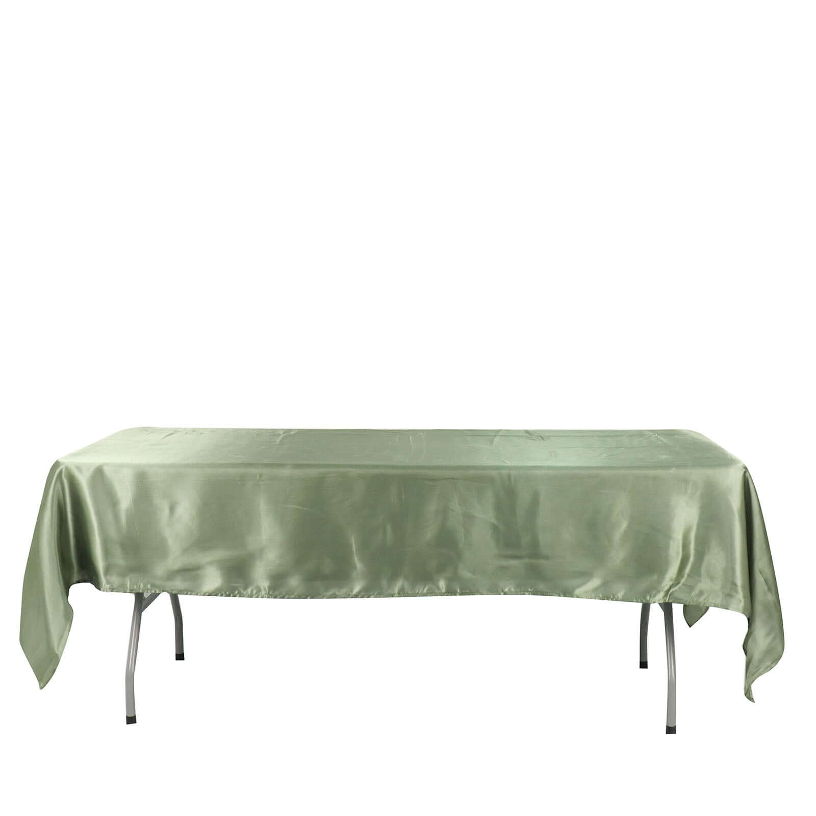 Satin Rectangular 60"x102" Tablecloth Dusty Sage Green - Smooth and Lustrous Table Cover