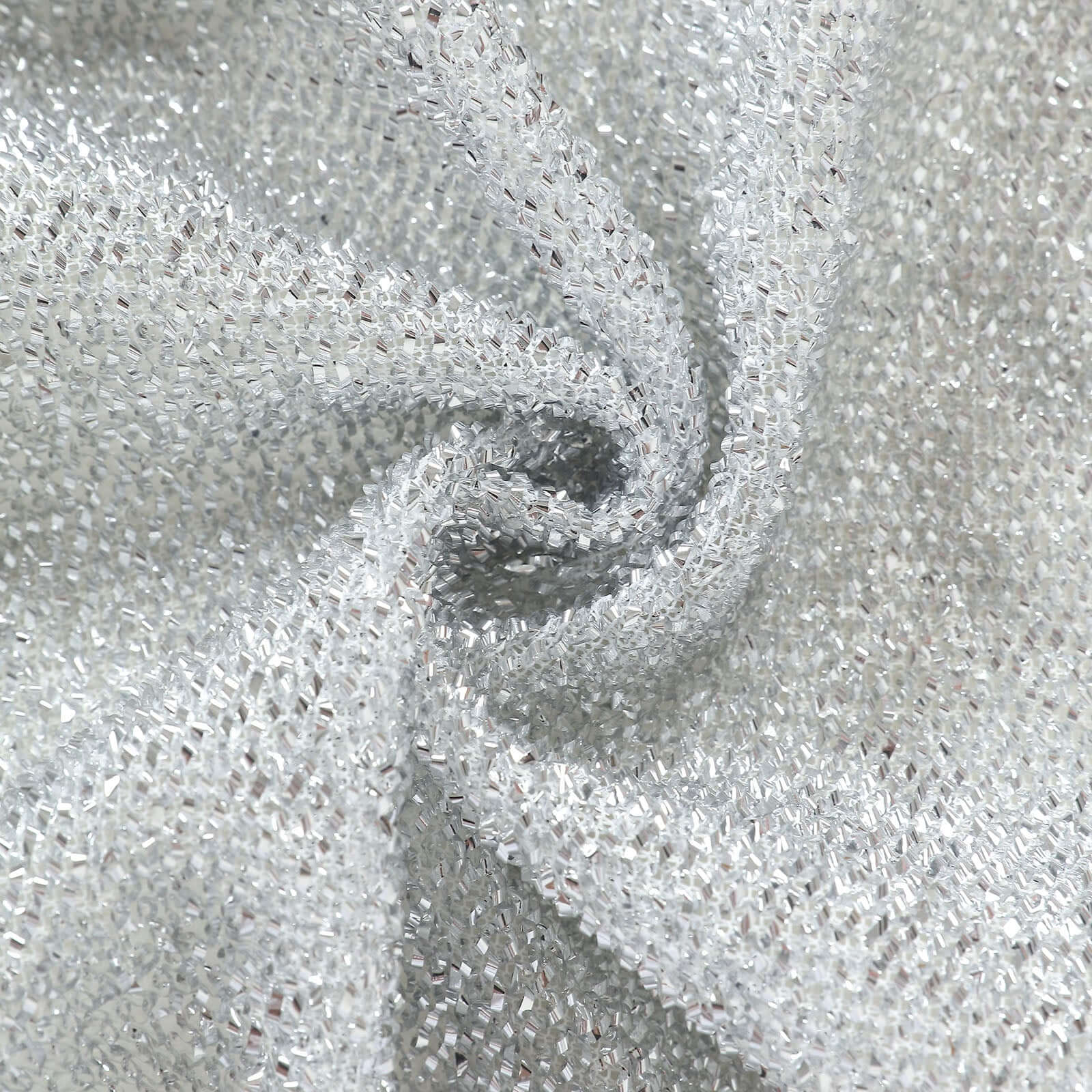 7ft Silver Shimmer Tinsel Spandex Chiara Backdrop Stand Cover For Fitted Round Top Wedding Arch