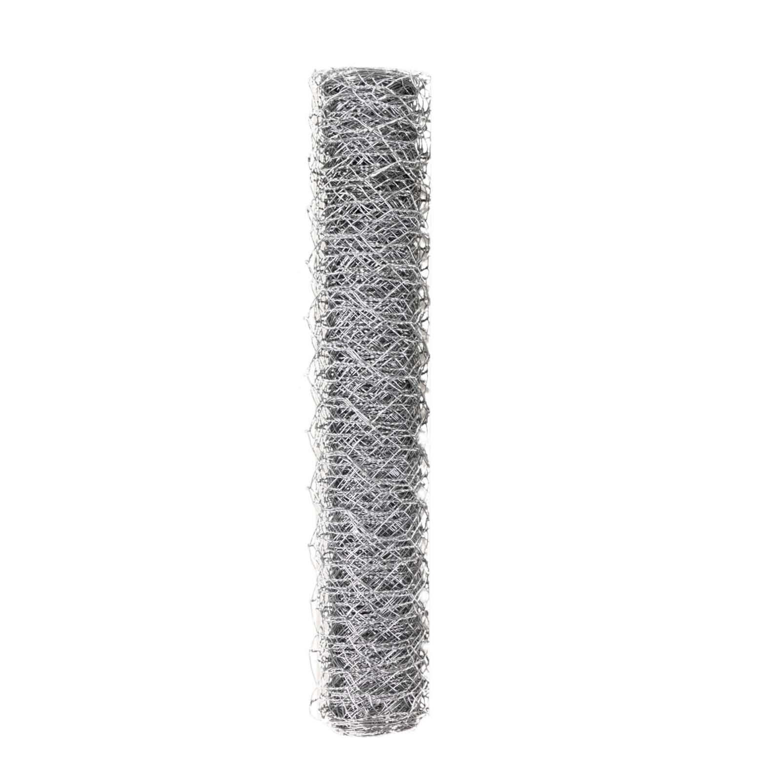 12"x16ft Silver Galvanized Metal Hexagonal Chicken Wire Mesh For DIY Crafts, Garden Fence Poultry Netting