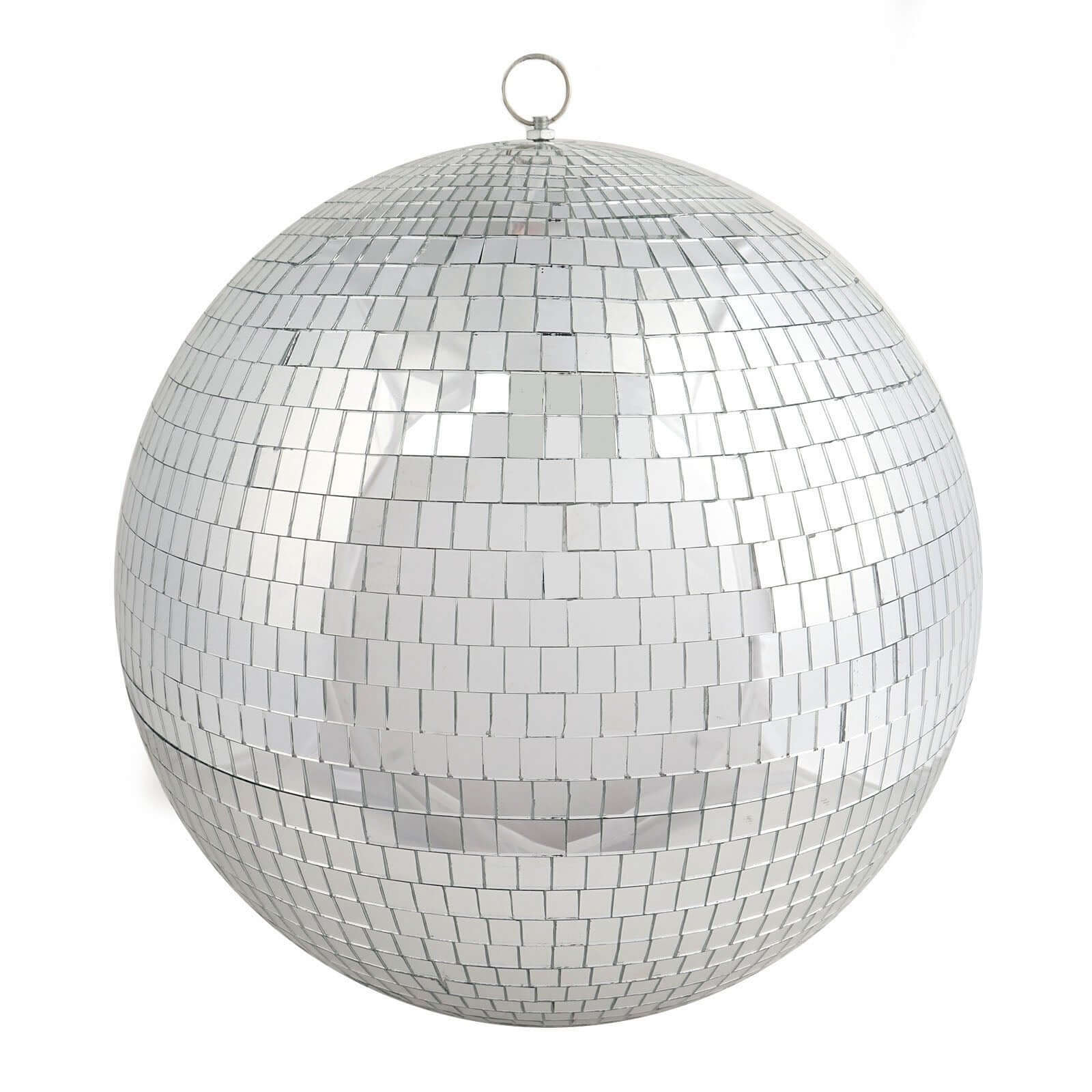 16" Large Silver Foam Disco Mirror Ball With Hanging Swivel Ring, Holiday Party Decor