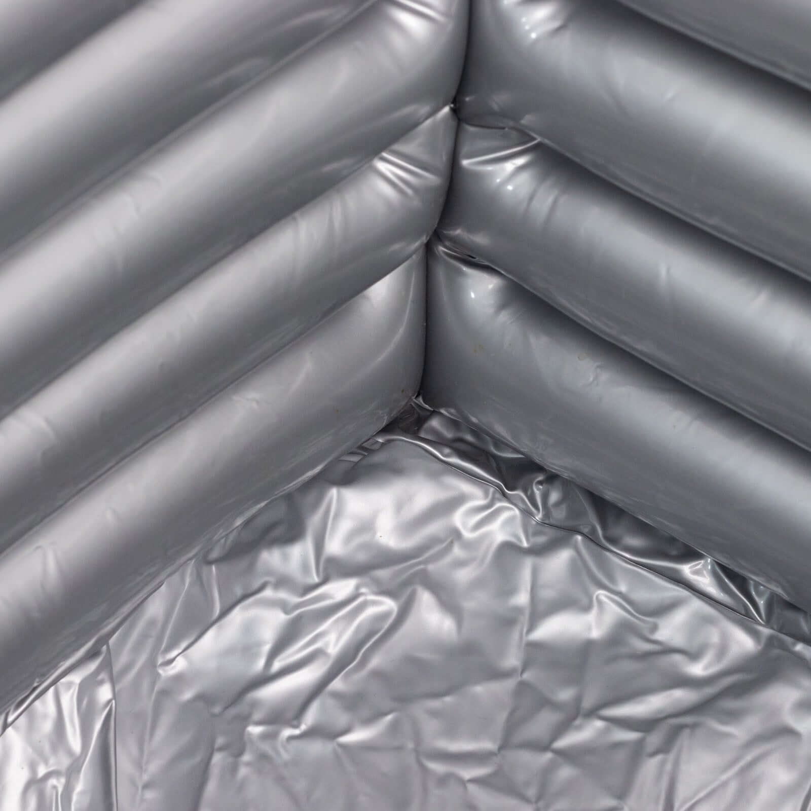 Silver Inflatable Ice Beverage Cooler with 80's Boom Box Design - Party Drink Container for Pool Events 24"x12"