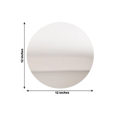 10-Pack Candle Plate Table Setting Circle Acrylic Mirror Tray Silver Round - Event Centerpiece Decor 12"