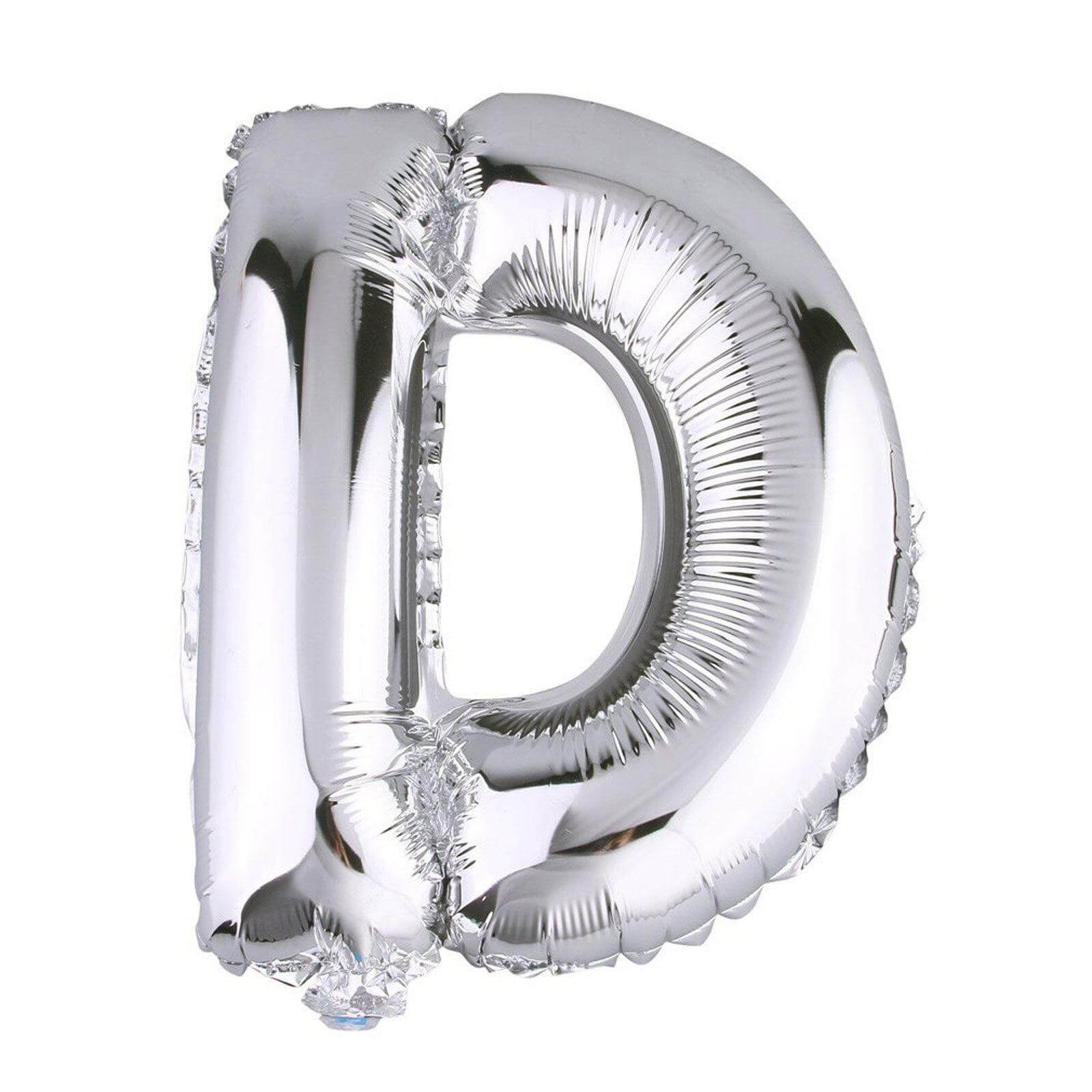 35" Silver Letter and Number Balloons, Metallic Mylar Foil Helium Air Balloons