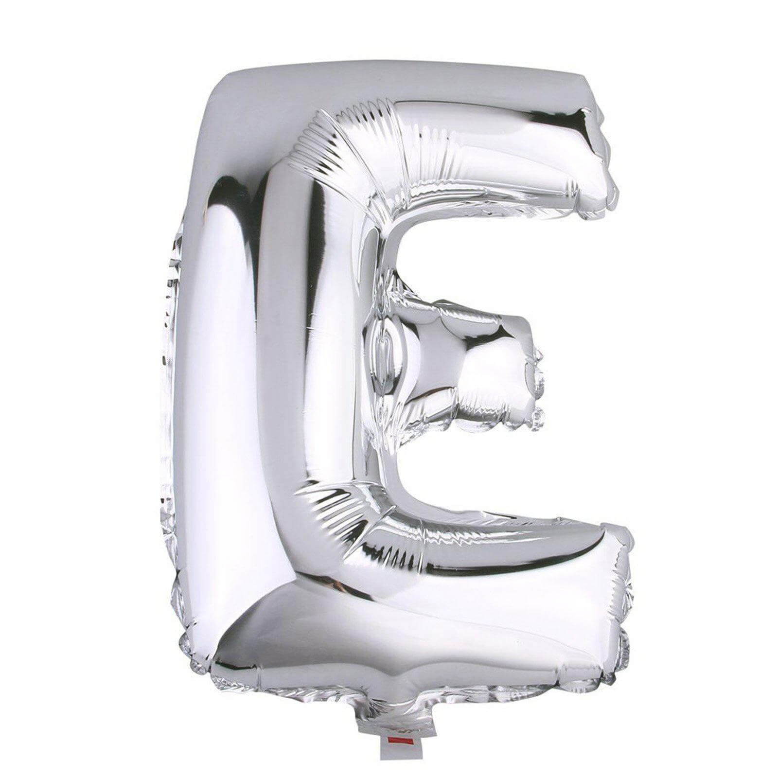 35" Silver Letter and Number Balloons, Metallic Mylar Foil Helium Air Balloons