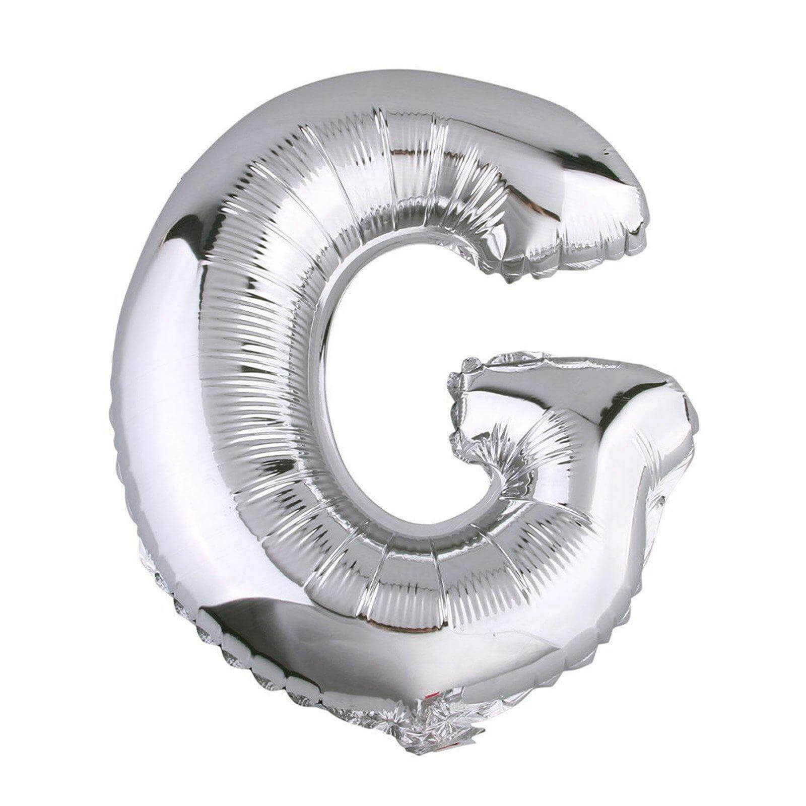 35" Silver Letter and Number Balloons, Metallic Mylar Foil Helium Air Balloons