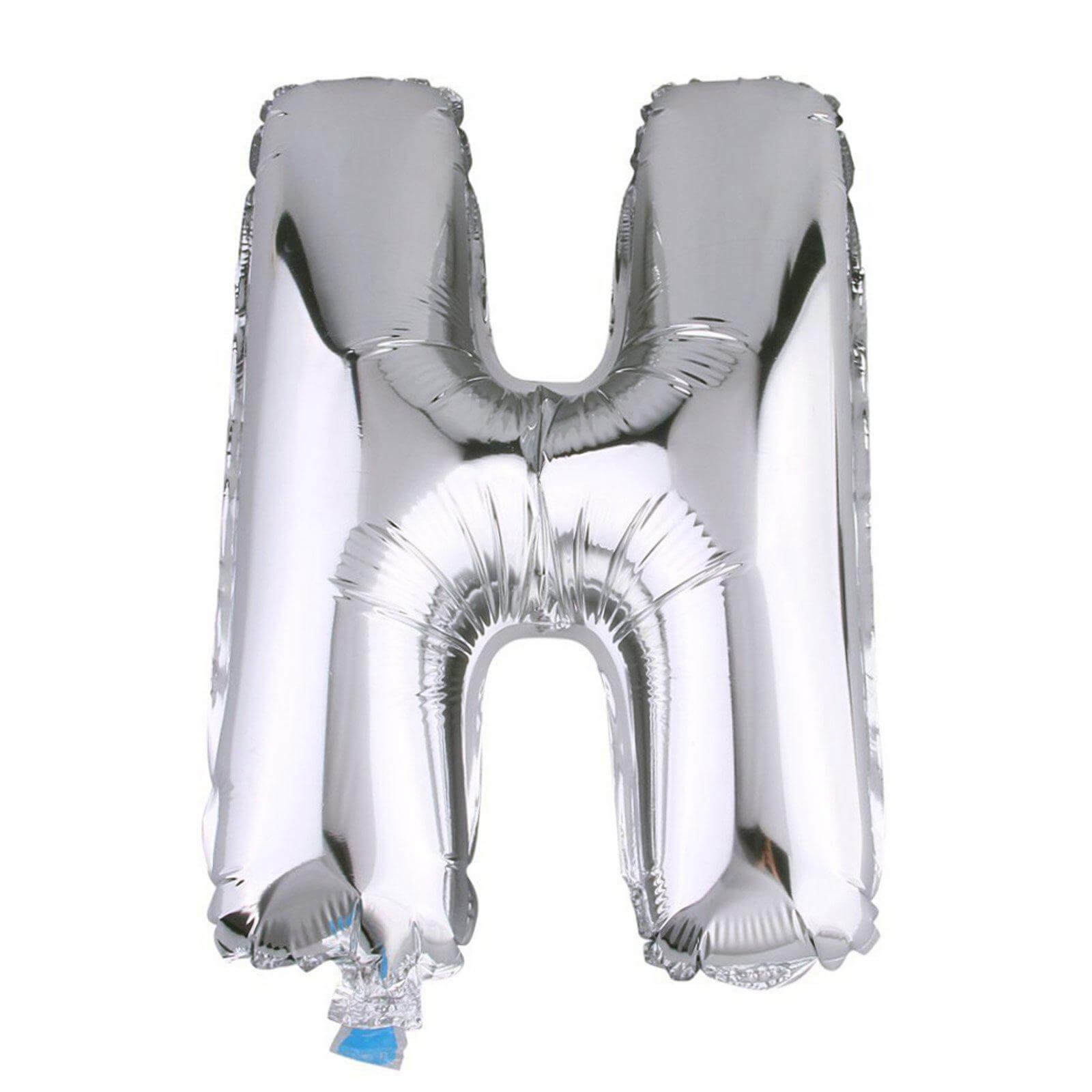 35" Silver Letter and Number Balloons, Metallic Mylar Foil Helium Air Balloons