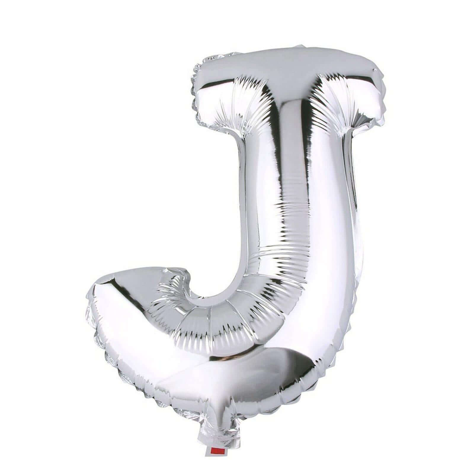 35" Silver Letter and Number Balloons, Metallic Mylar Foil Helium Air Balloons