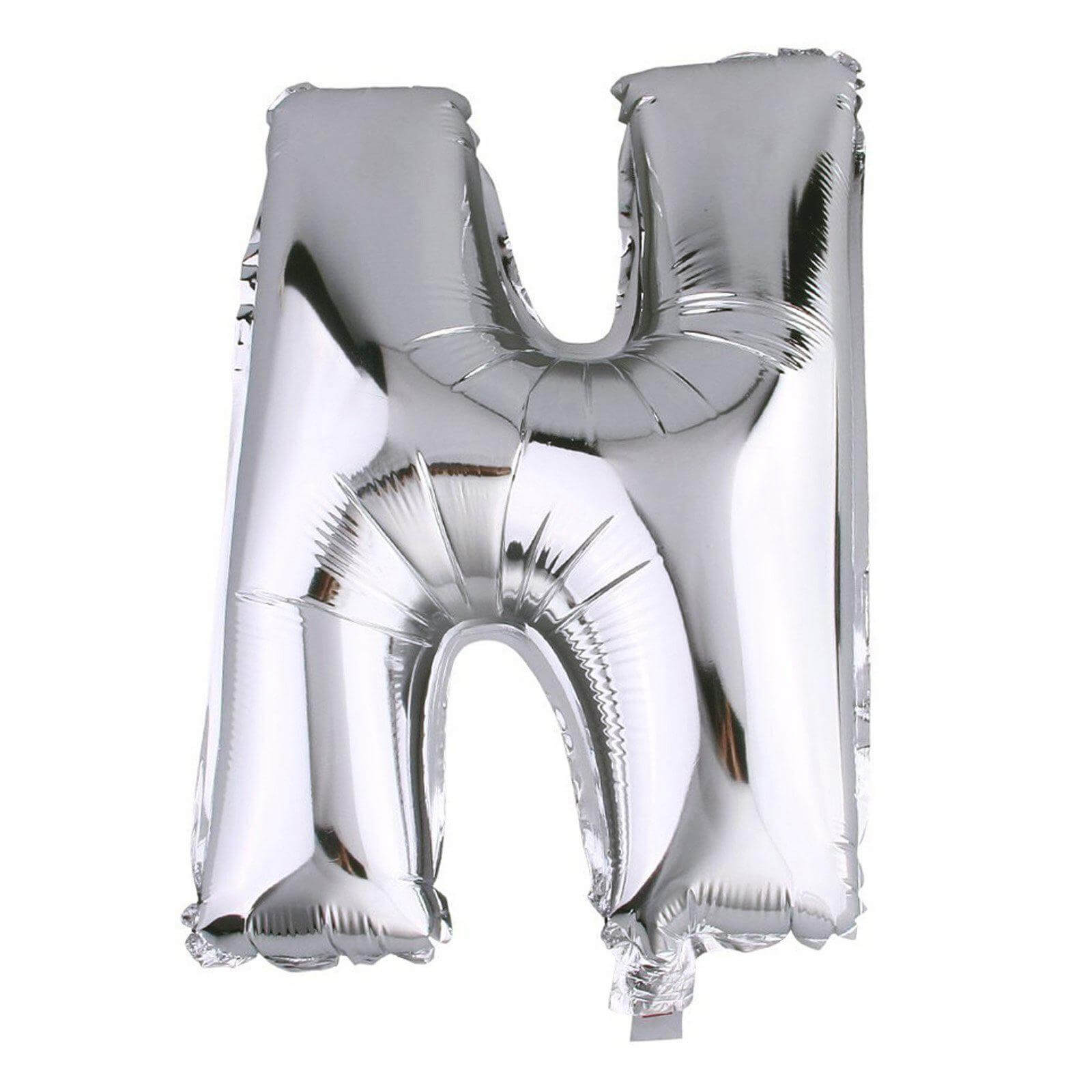 35" Silver Letter and Number Balloons, Metallic Mylar Foil Helium Air Balloons