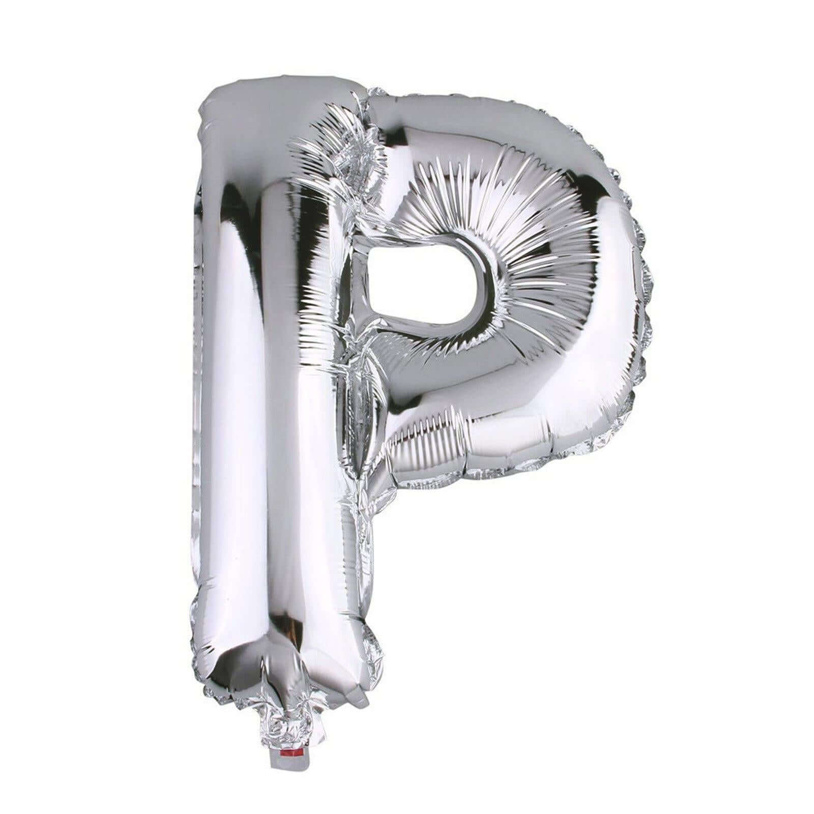35" Silver Letter and Number Balloons, Metallic Mylar Foil Helium Air Balloons