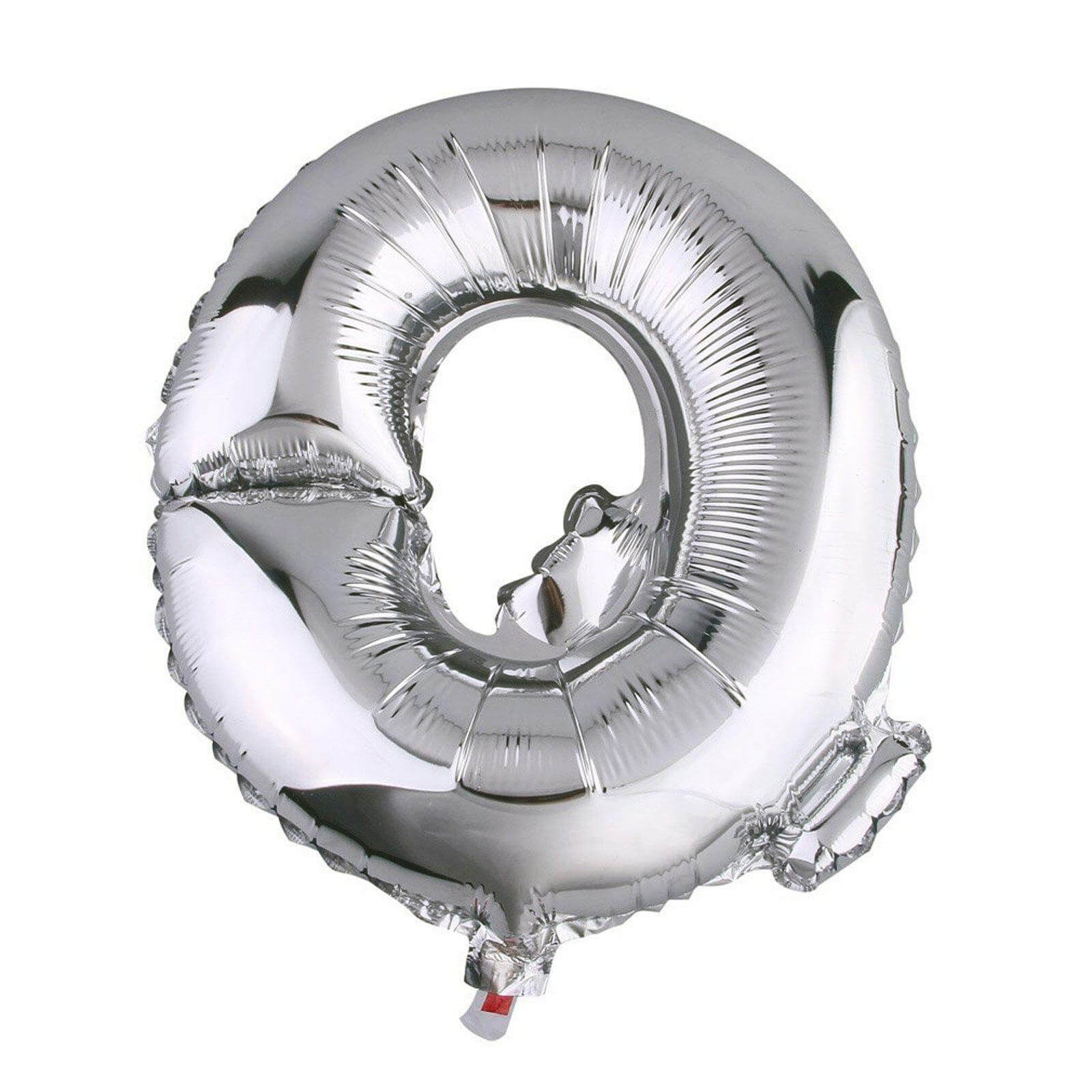 35" Silver Letter and Number Balloons, Metallic Mylar Foil Helium Air Balloons