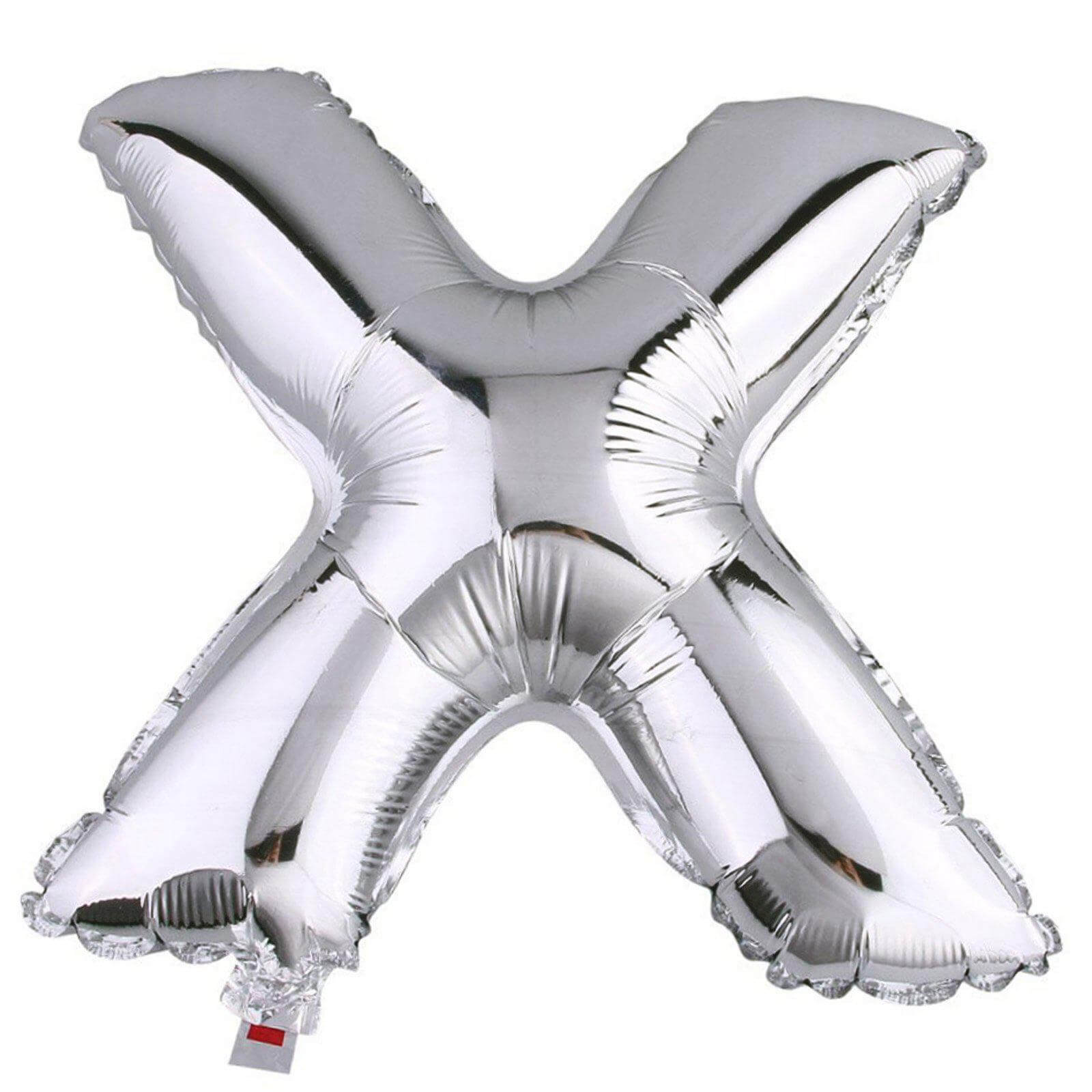 35" Silver Letter and Number Balloons, Metallic Mylar Foil Helium Air Balloons