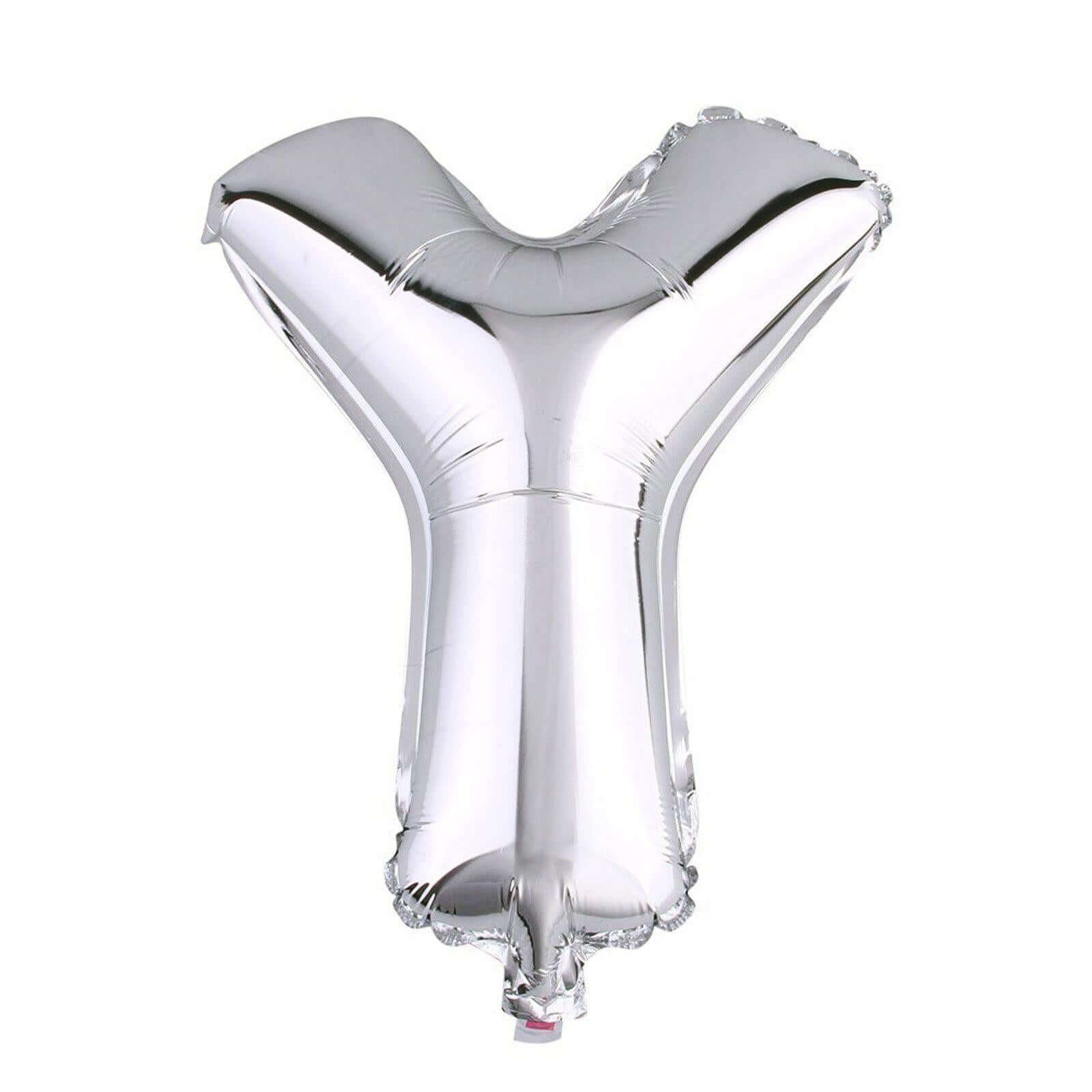 35" Silver Letter and Number Balloons, Metallic Mylar Foil Helium Air Balloons