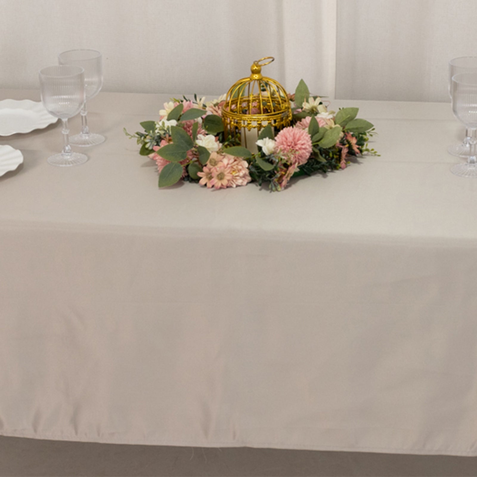 Lamour Satin 60"x102" Rectangle Tablecloth Silver - Durable & Silky Soft Feel Table Cover