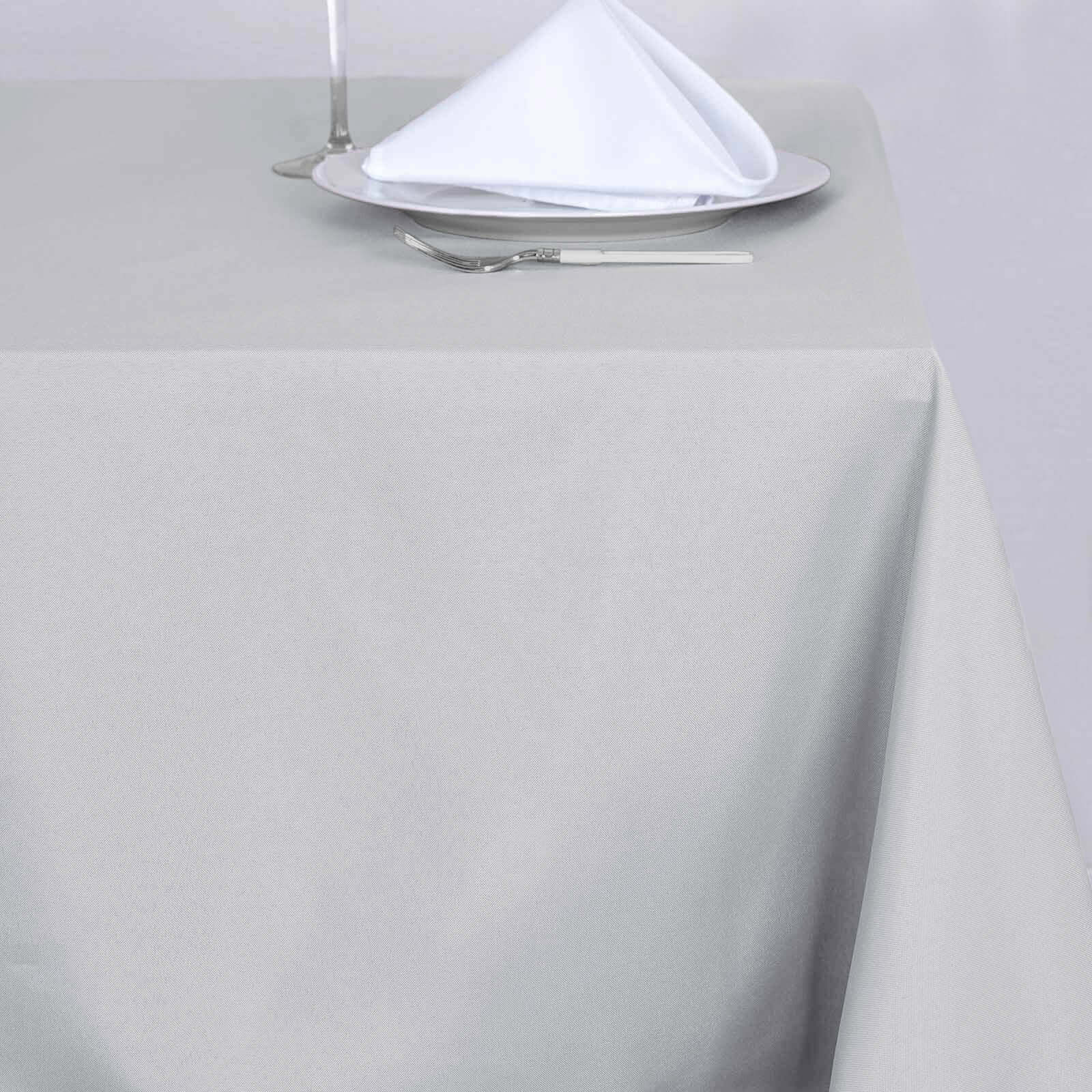 Polyester 70"x70" Table Overlay Square Tablecloth Silver - Wrinkle-Resistant & Durable Table Cover