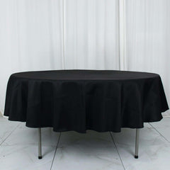 Premium Polyester 90" Round Tablecloth Black - Stain and Wrinkle-Resistant 220GSM Table Cover for Weddings & Event Decor