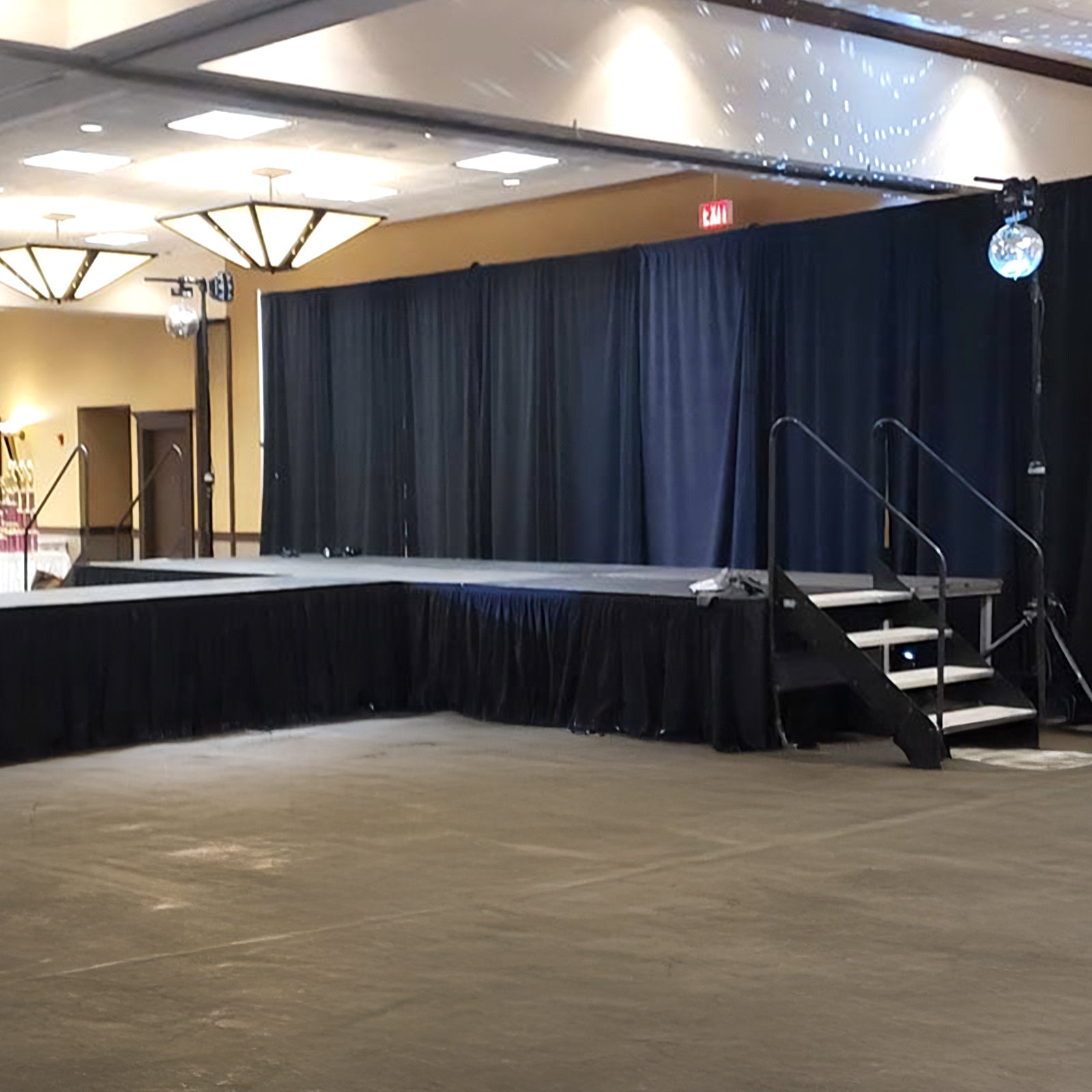 Portable Stage Skirt Black Polyester Platform Skirting Cloth for Events, Performances & Wedding Staging - 24"x20ft