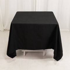Cotton Blend 70"x70" Square Tablecloth Black - Wrinkle-Resistant Fabric Table Cover