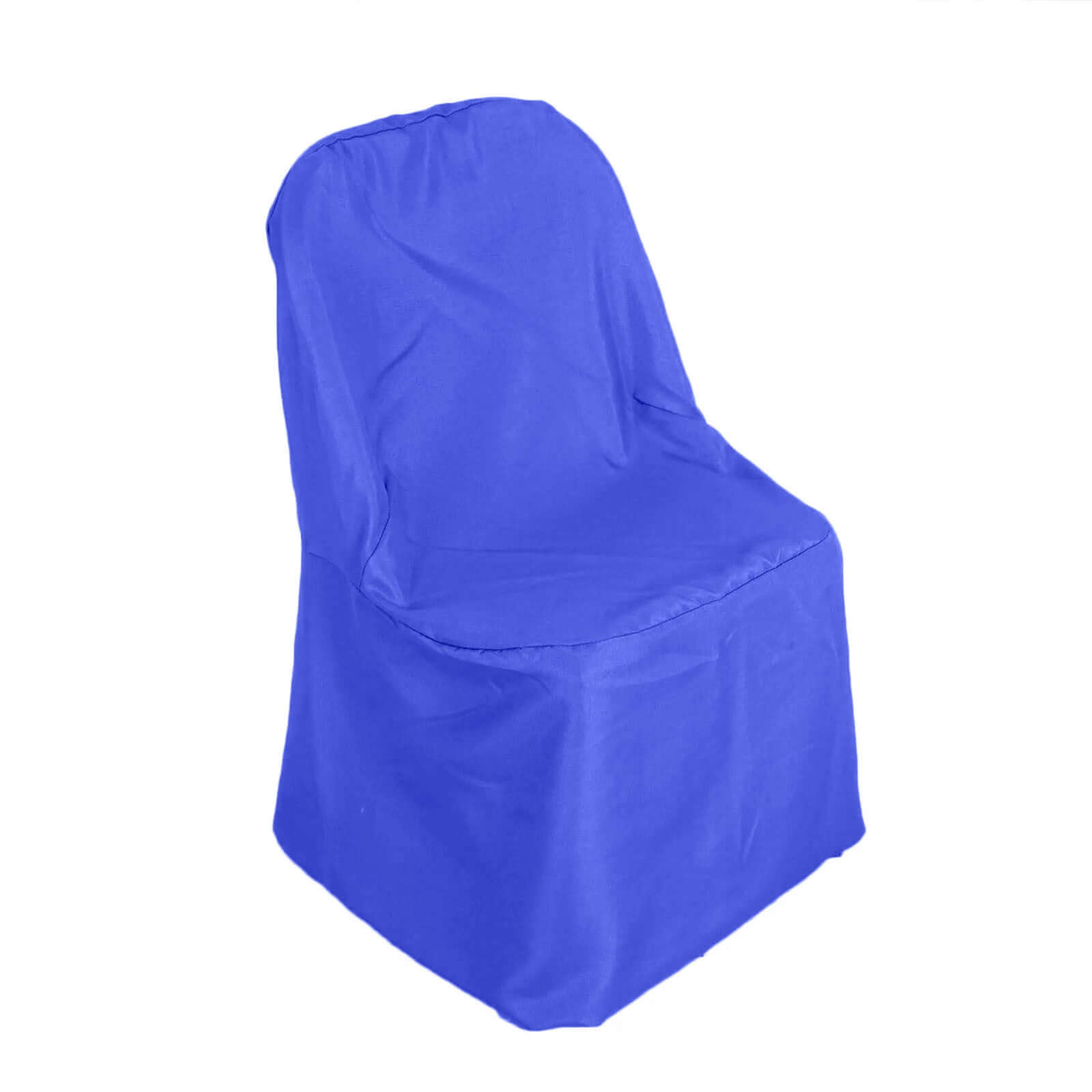 Polyester Slip On Folding Chair Covers Royal Blue - Stain-Resistant Reusable Durable Fabric