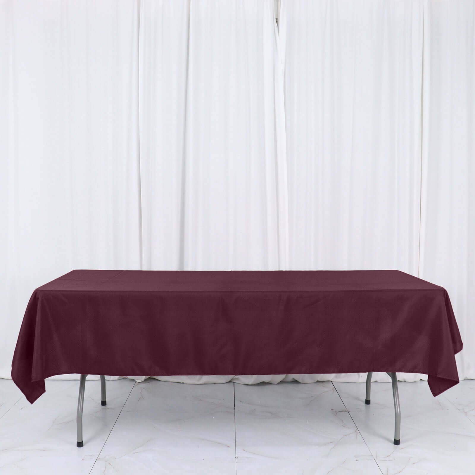 Polyester 54"x96" Rectangle Tablecloth Burgundy - Wrinkle-Resistant & Easy-to-Care Table Cover