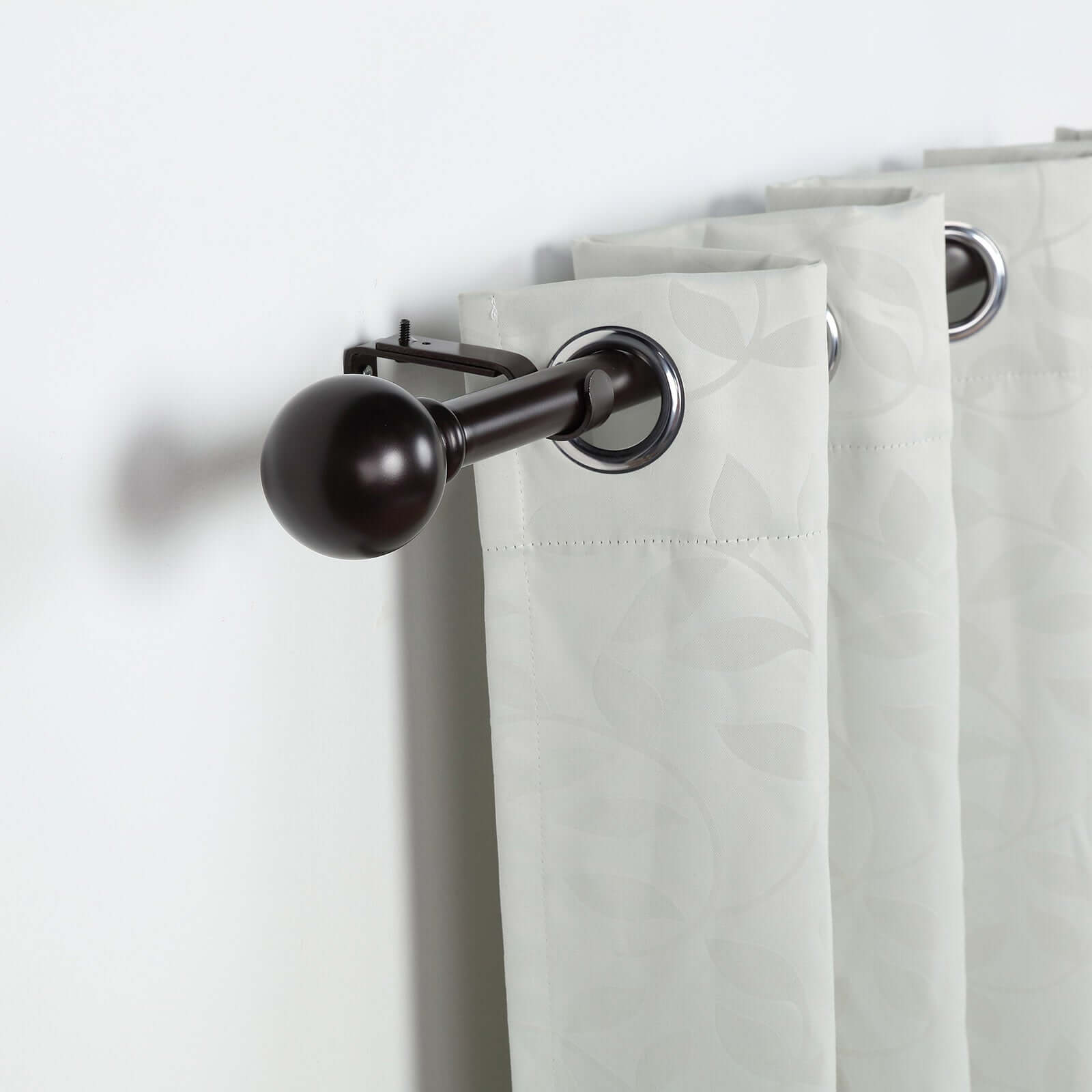 42"-126" Adjustable Curtain Rod Set, Bronze, Round Finials