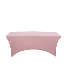 Stretch Spandex 6ft Rectangle Tablecloth Dusty Rose - Durable Form-Fitting Table Cover for Events & Presentations