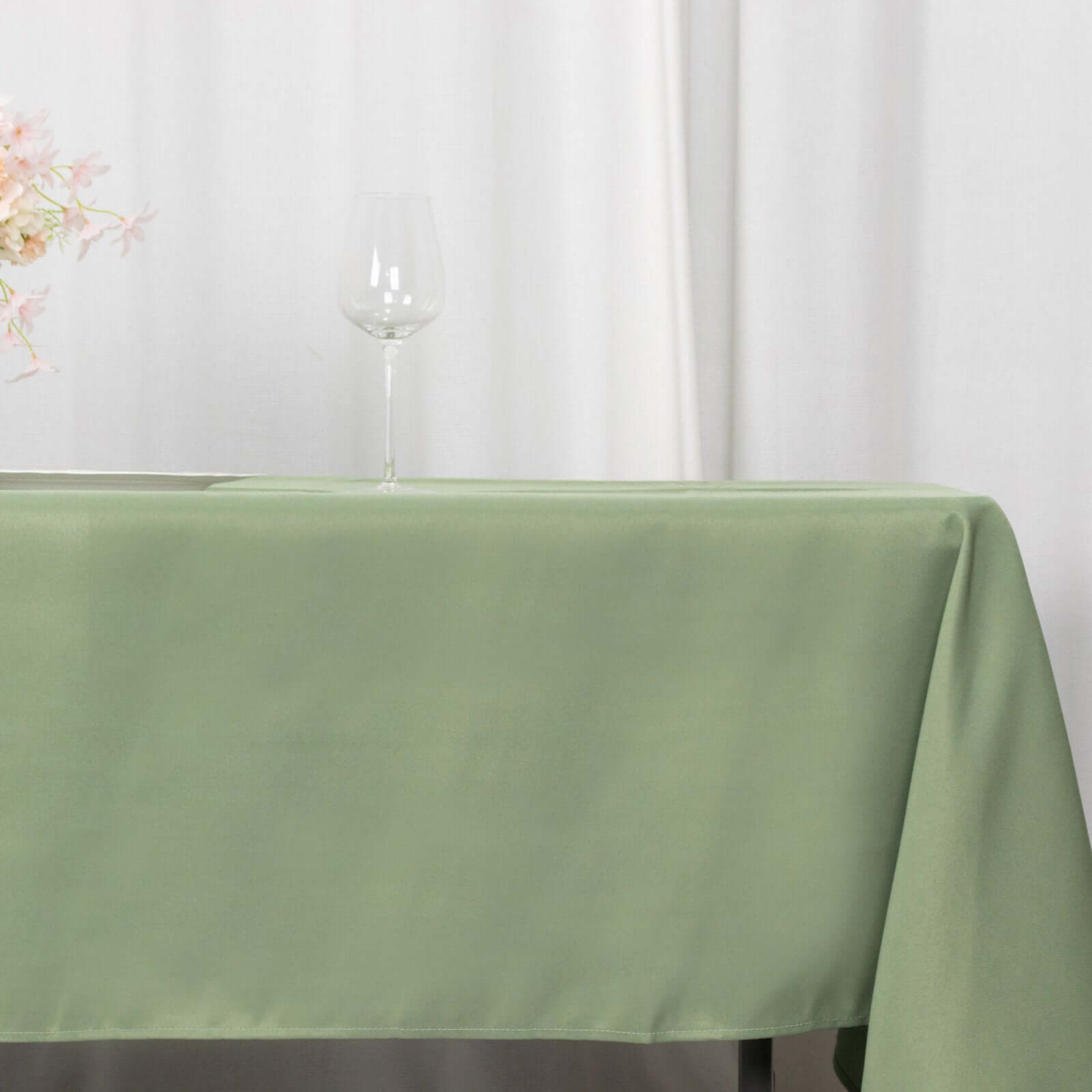 Premium Polyester 60"x102" Rectangle Tablecloth Dusty Sage Green - Durable 220GSM Wrinkle-Resistant Table Cover