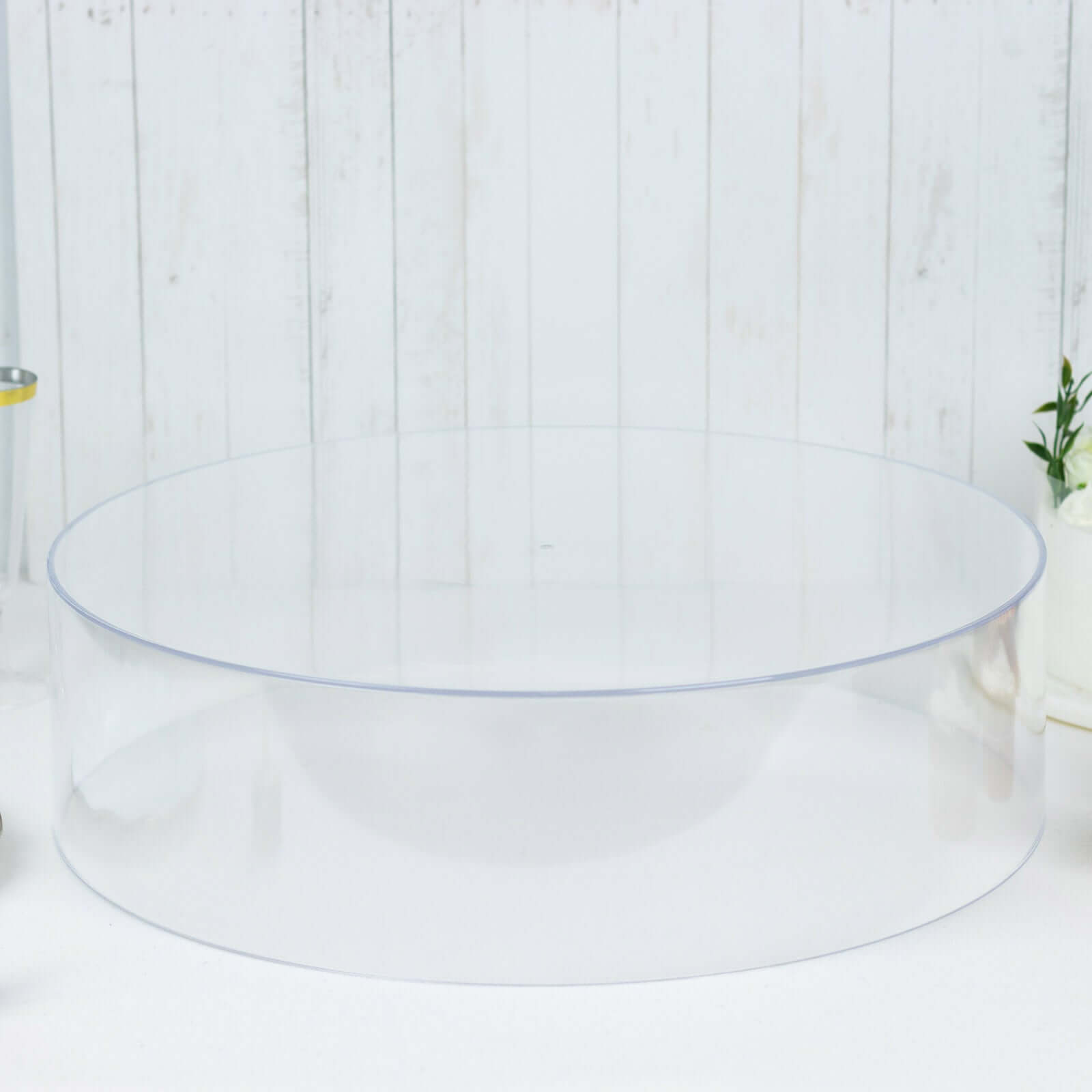 Acrylic Cake Stand Display Box Transparent Clear 18" Round - Decorative Pedestal Riser for Weddings