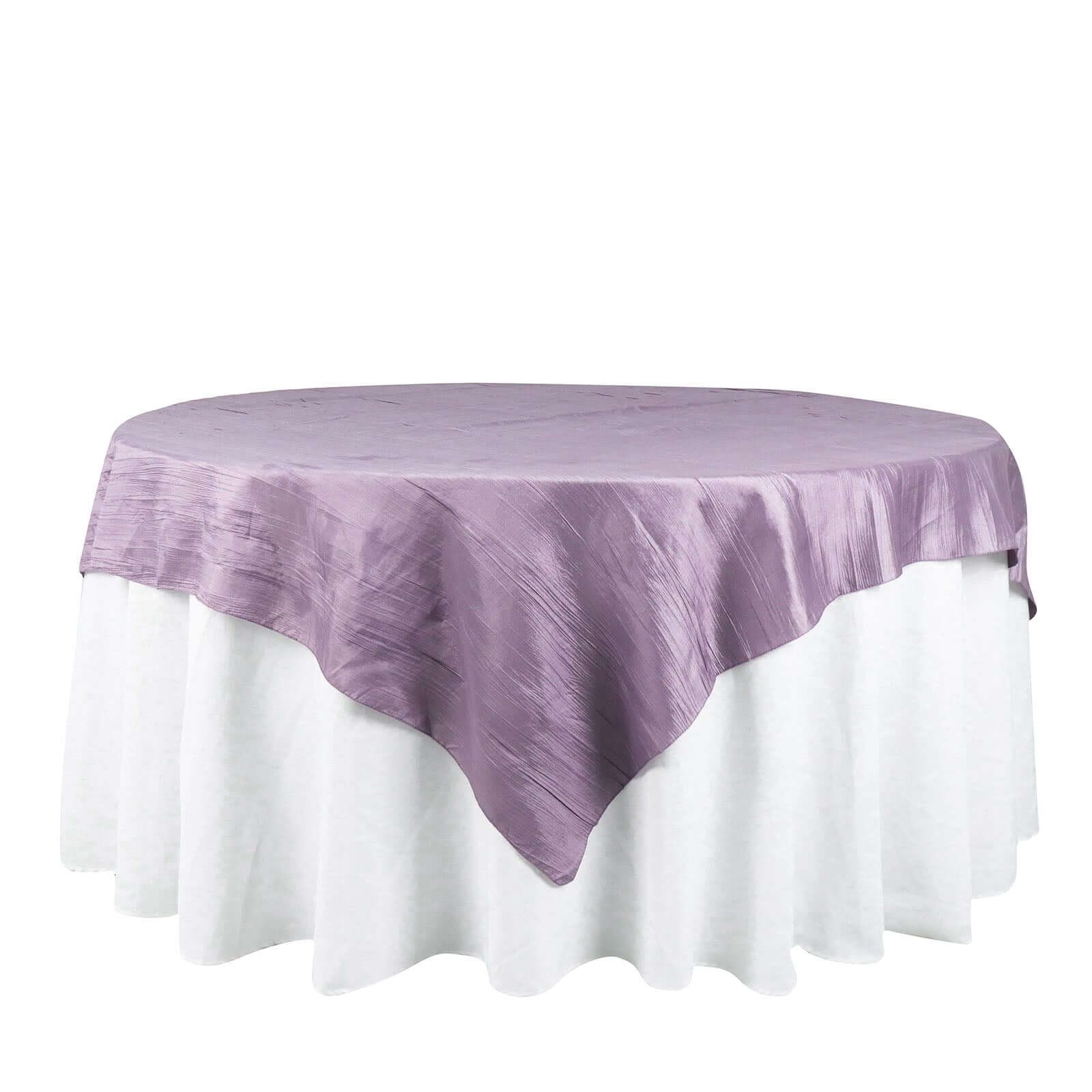 Taffeta 72"x72" Table Overlay Square Tablecloth Violet Amethyst - Accordion Crinkle Table Cover
