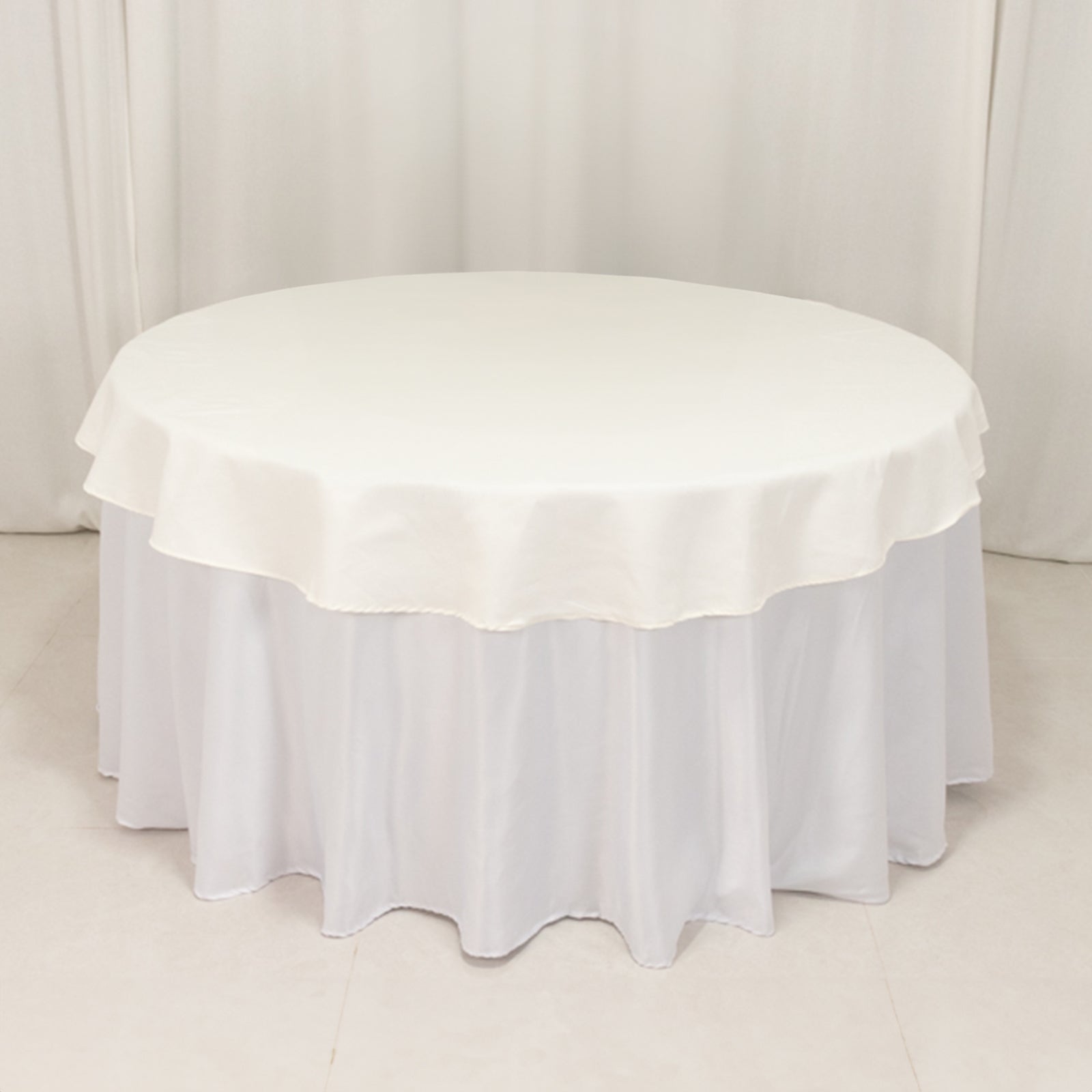 Cotton Blend 70" Round Tablecloth Ivory - Wrinkle-Resistant Table Cover