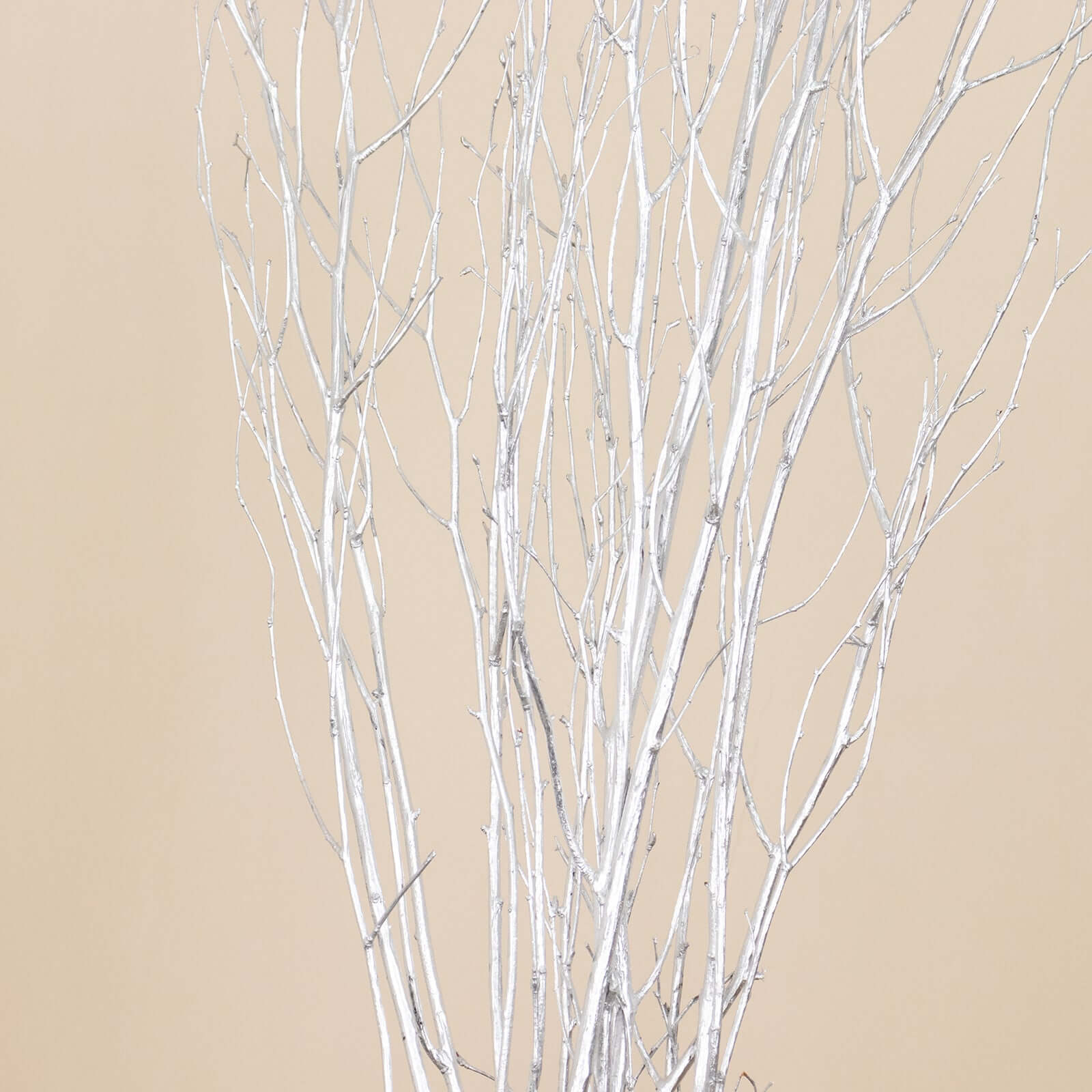 6-Pack Natural Birch Tree Branches 46" Metallic Silver - Versatile Extra Long Decorative Dried Willow Twigs Sticks for Vase Centerpiece Wedding Decor