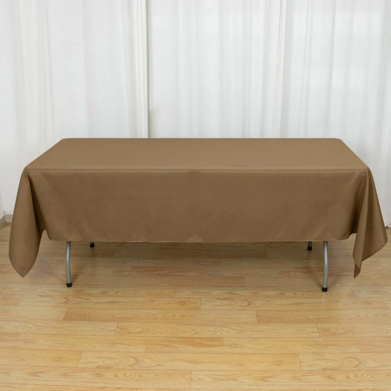 Polyester 60"x102" Rectangle Tablecloth Taupe - Durable and Stylish Table Cover