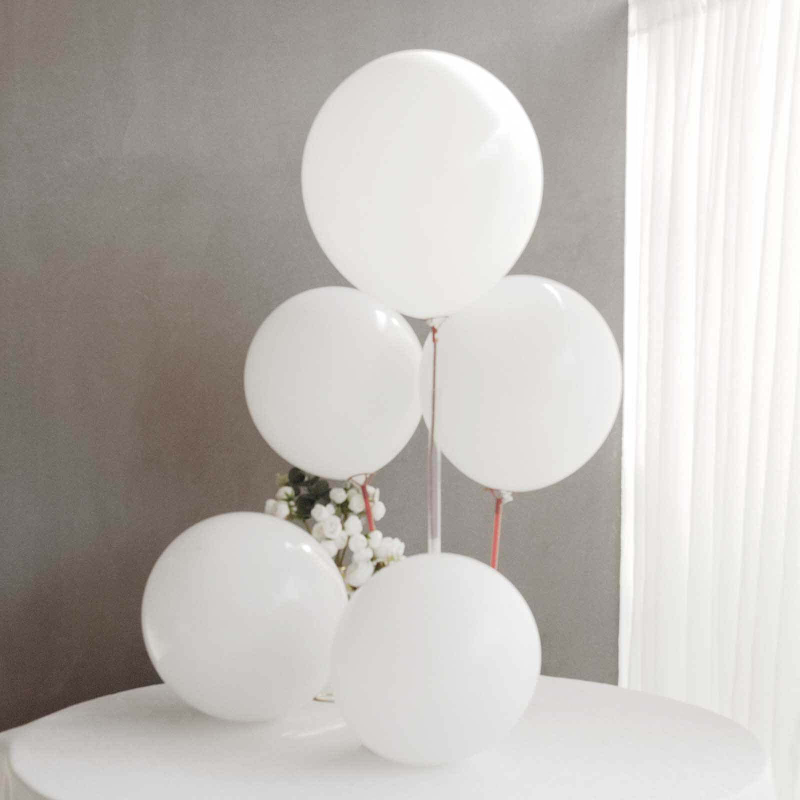 10 Pack 18" Matte Pastel White Helium or Air Latex Party Balloons