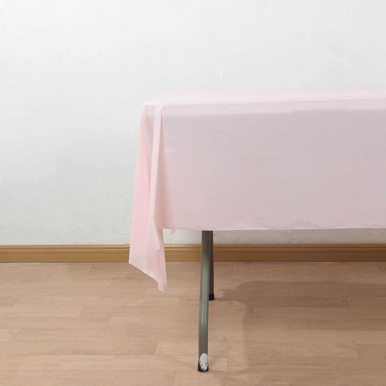 Plastic Table Cover Roll Blush with Slide Cutter - Customizable Disposable Tablecloth Roll 54"x300ft