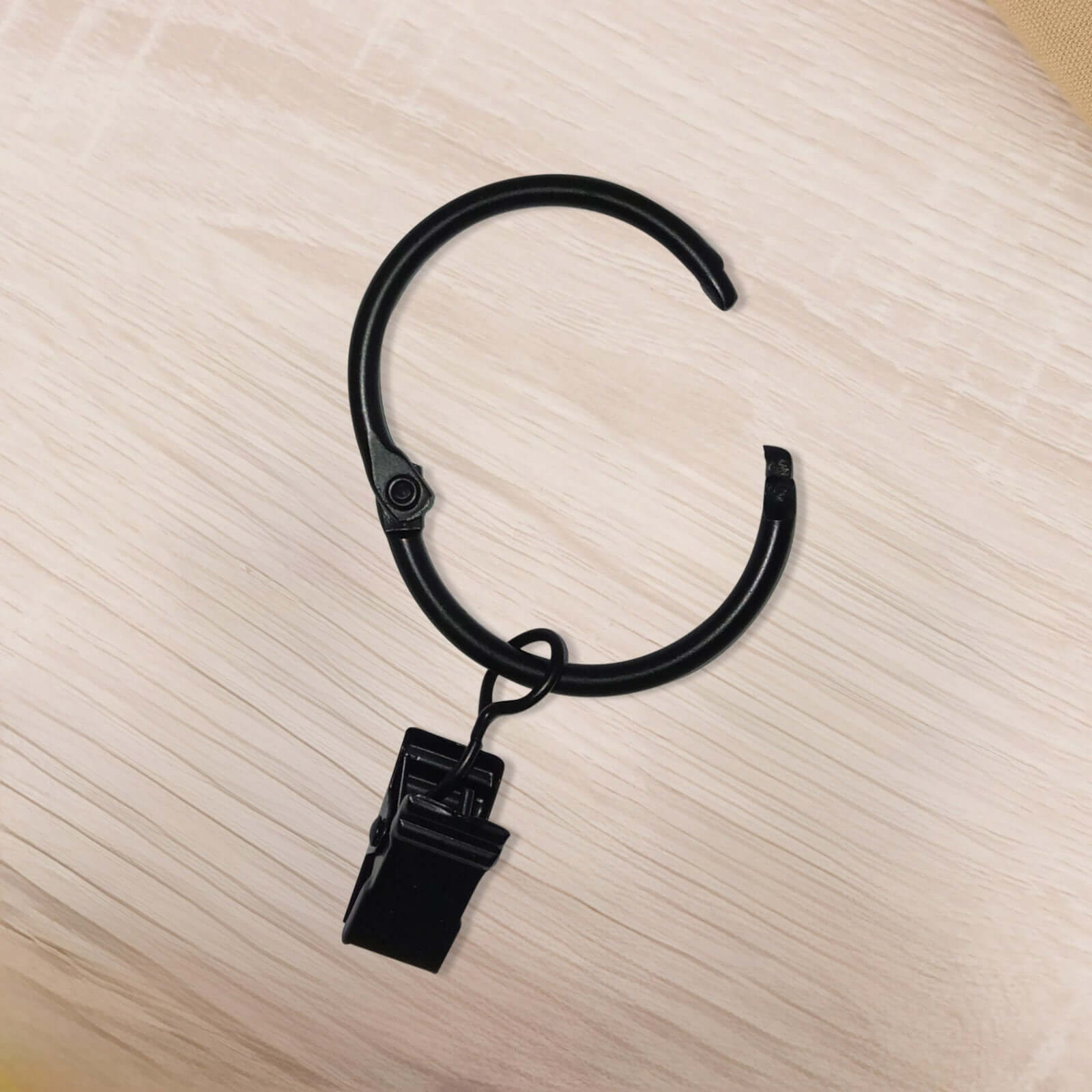 50 Pack Black Metal Openable Curtain Clip Rings, Heavy Duty Rustproof Drapery Backdrop Clip Hangers - 1.5"