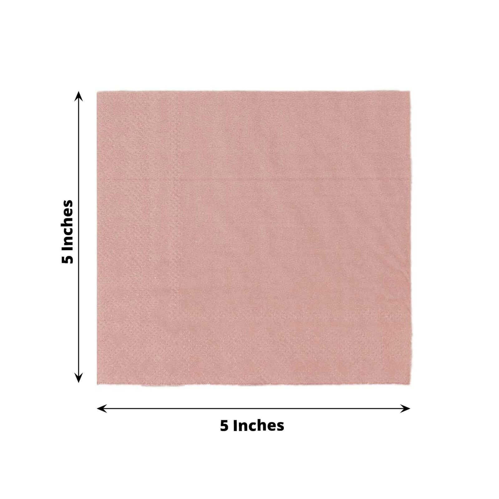 50-Pack Paper Beverage Napkins Dusty Rose - 2 Ply Disposable Soft 18GSM Cocktail Napkins 5"x5"