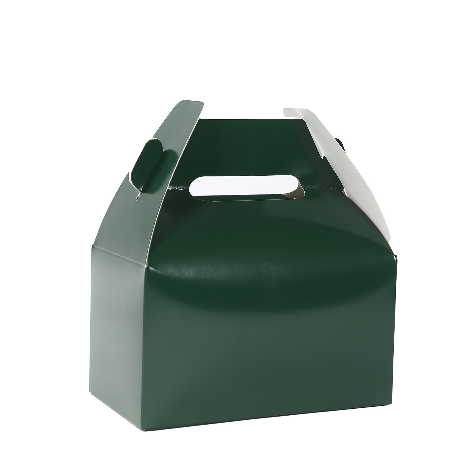 25 Pack Candy Gift Tote Gable Boxes, Hunter Emerald Green Party Favor Treat Boxes - 6"x3.5"x7"