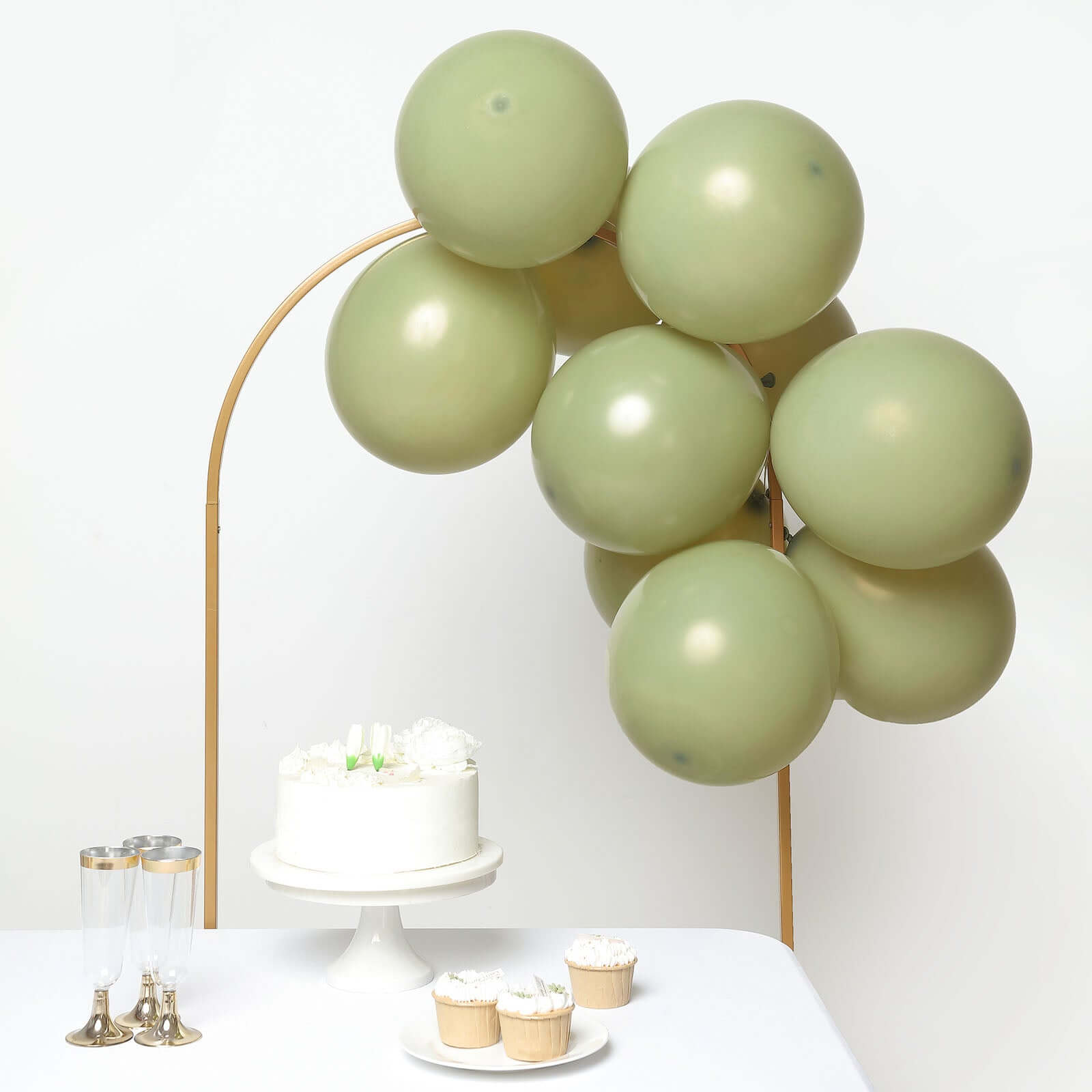 25 Pack 12" Matte Pastel Olive Green Helium Air Latex Party Balloons