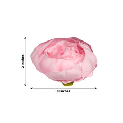 10-Pack Artificial Peony Flower Heads Pink - Versatile Faux Craft Flowers for DIY Event Styling Scrapbooking & Floral Arrangements 3"