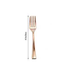 24-Pack Plastic Mini Dessert Forks Rose Gold 4"