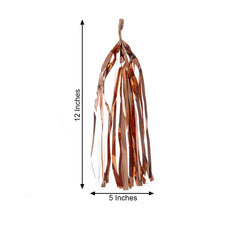 7.5ft Long Rose Gold Hanging Foil Tassel Garland, Metallic Tinsel Fringe Banner Party Streamer Backdrop Decorations