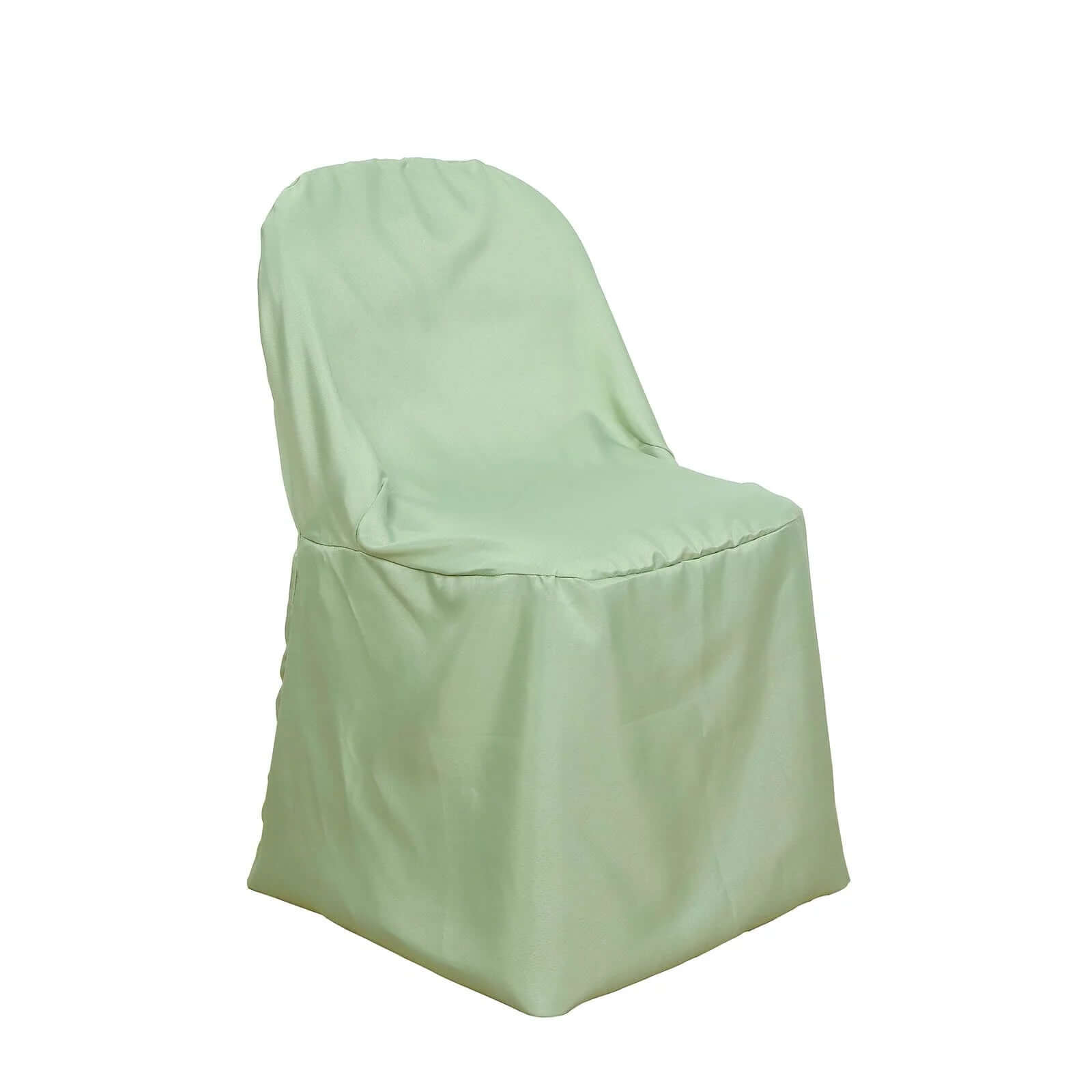 10 Pack Polyester Chair Covers for Folding Chairs Sage Green - Wrinkle-Free Stain-Resistant Slip-On Slipcovers