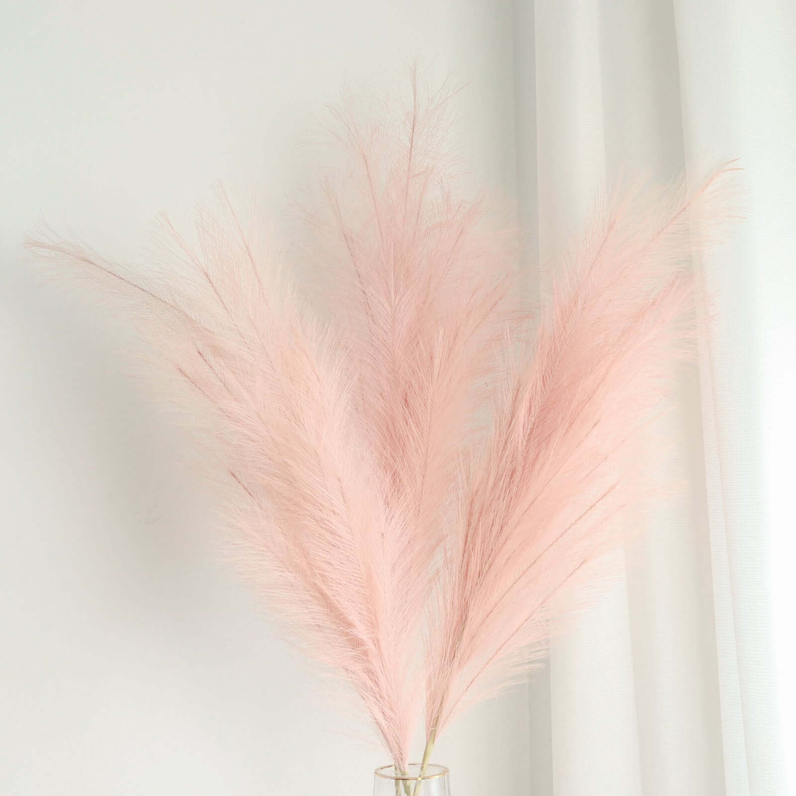 3 Stems Artificial Pampas Grass Decor Dusty Rose for Rustic Boho Chic Backdrops Floral Styling & Vase Displays 44"
