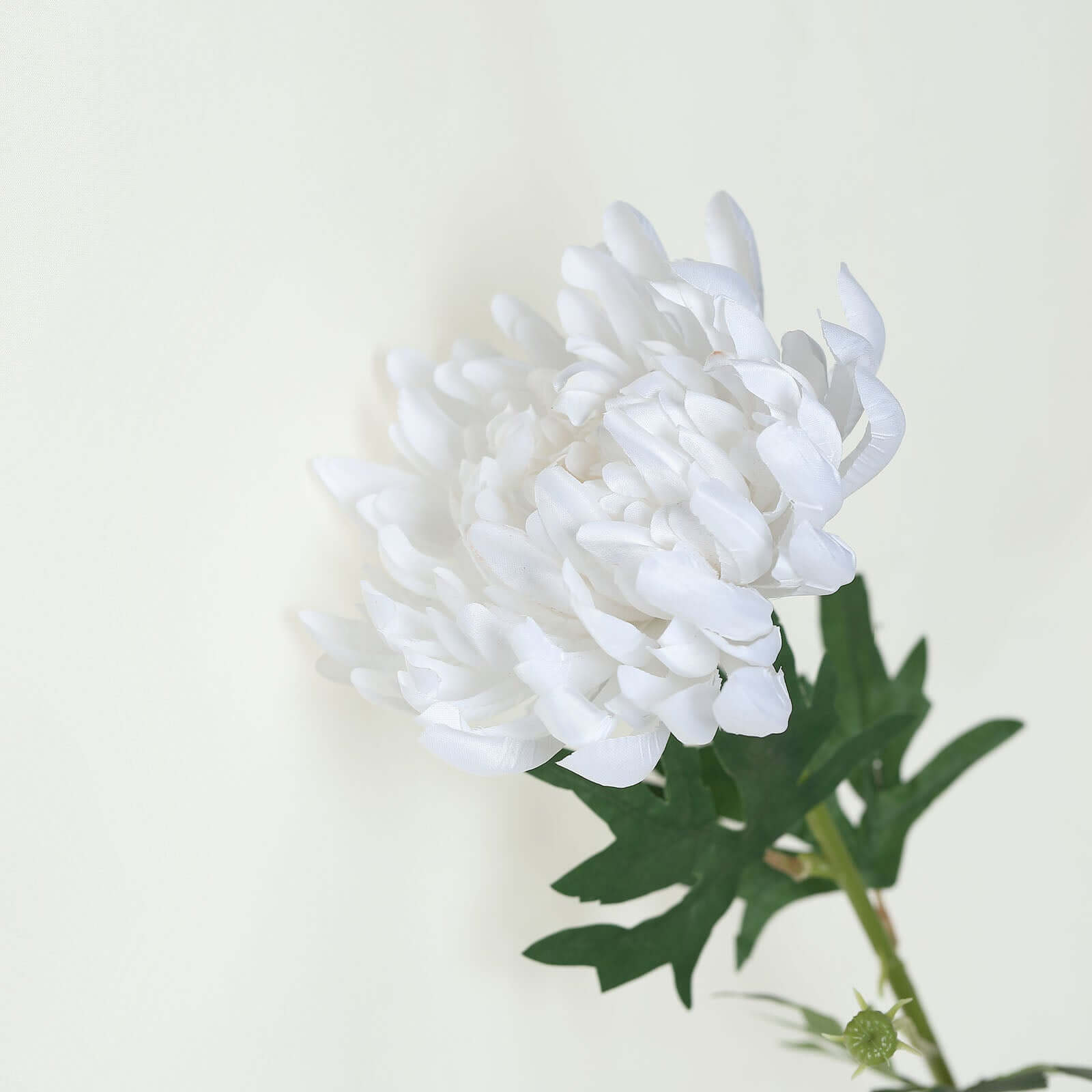 3 Stems White 27" Artificial Silk Chrysanthemum Bouquet Flowers, Large Faux Mum Branches