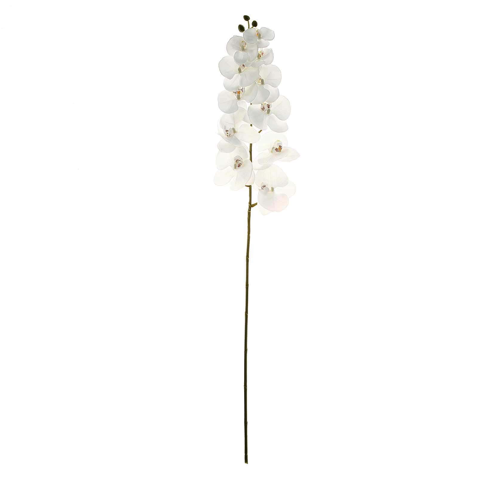2 Stems 40" Tall White Artificial Silk Orchid Flower Bouquets