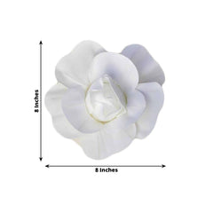 6 Pack 8" White Real Touch Artificial Foam DIY Craft Roses
