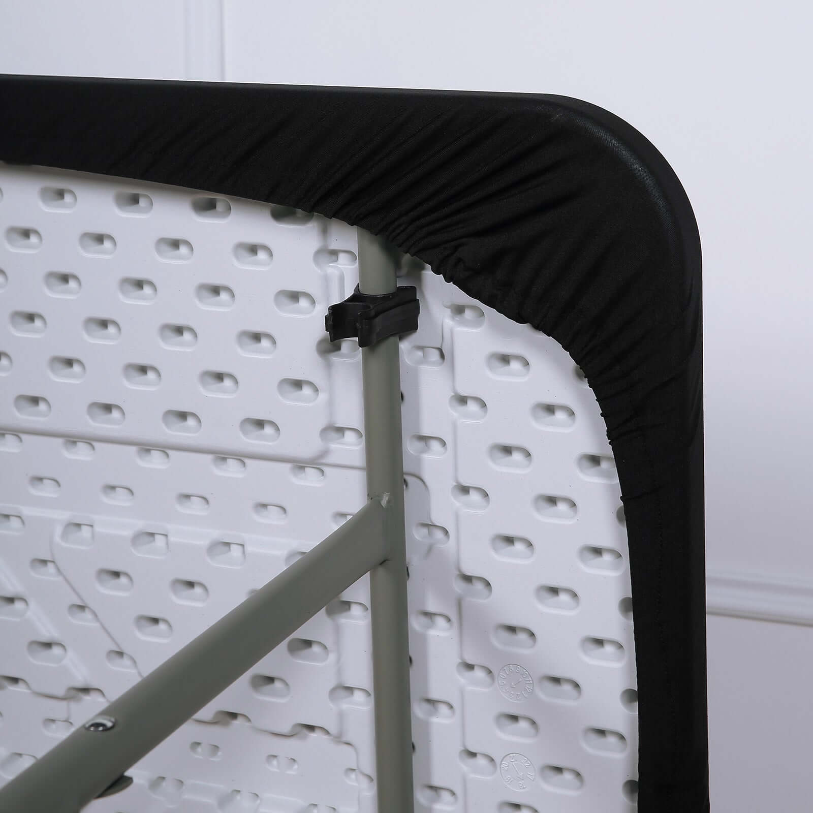 Spandex Rectangle 96"x30" Tablecloth Top Cover Black - Stretchy, Wrinkle Free & Fitted Table Topper