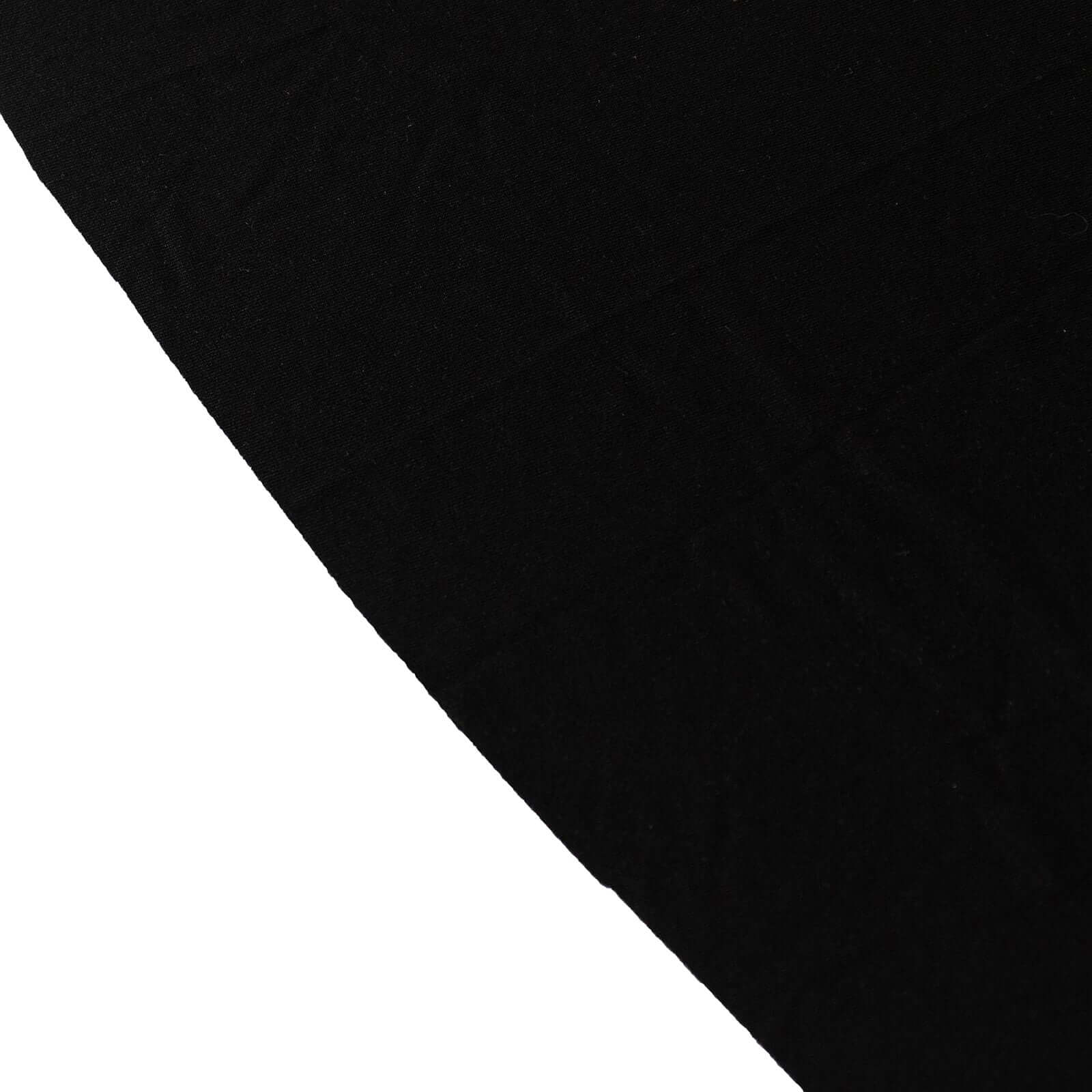 Spandex Round 5ft Table Skirt Black with Wavy Skirt-Like Effect Stylish Table Cover