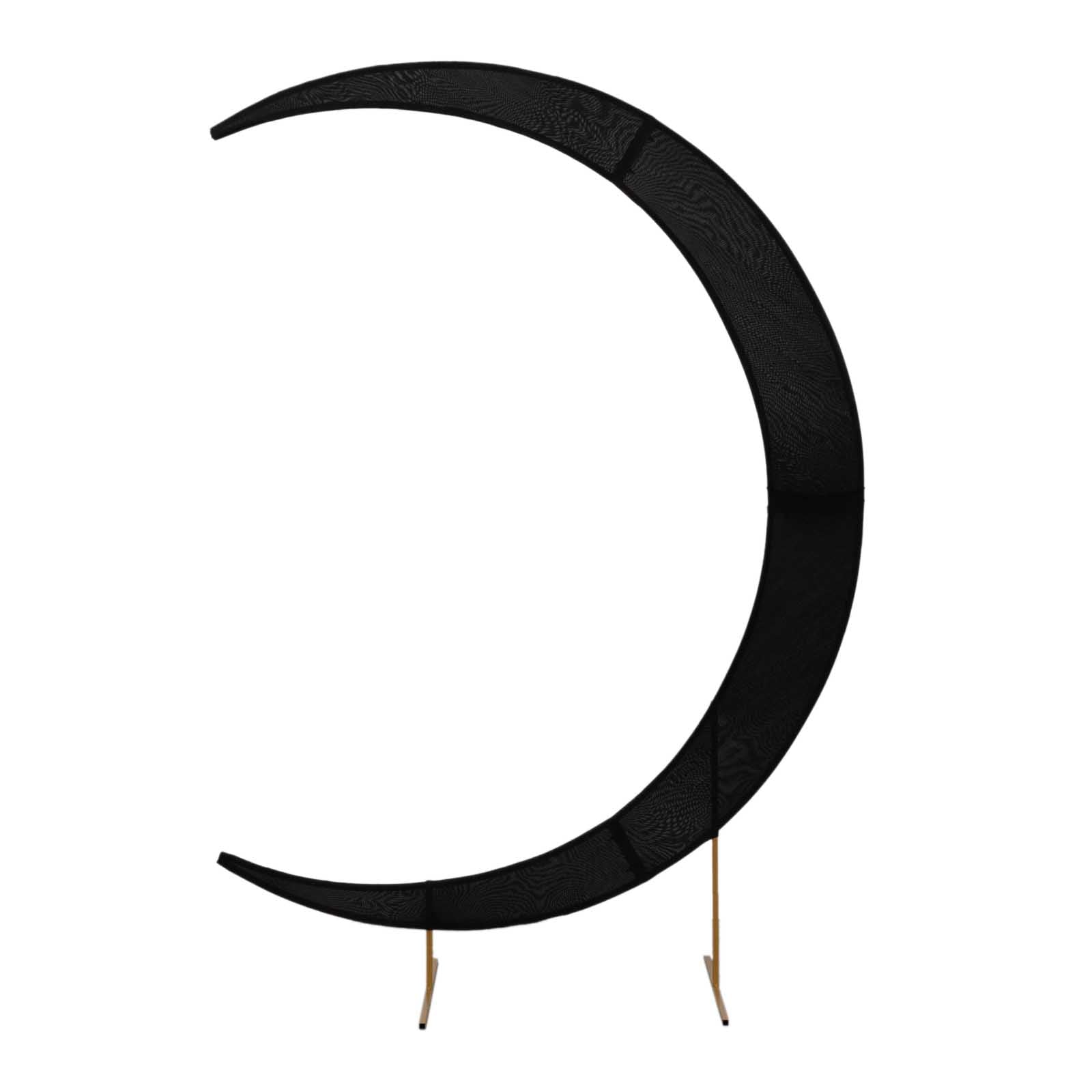 7.5ft Black Spandex Crescent Moon Wedding Arch Cover, Custom Fitted Chiara Backdrop Stand Cover