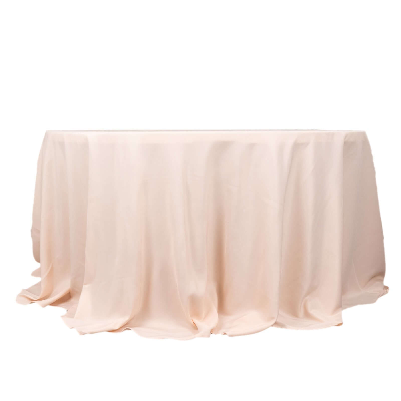 Premium Polyester 132" Round Tablecloth Blush - Seamless 220GSM Wrinkle-Resistant Table Cover